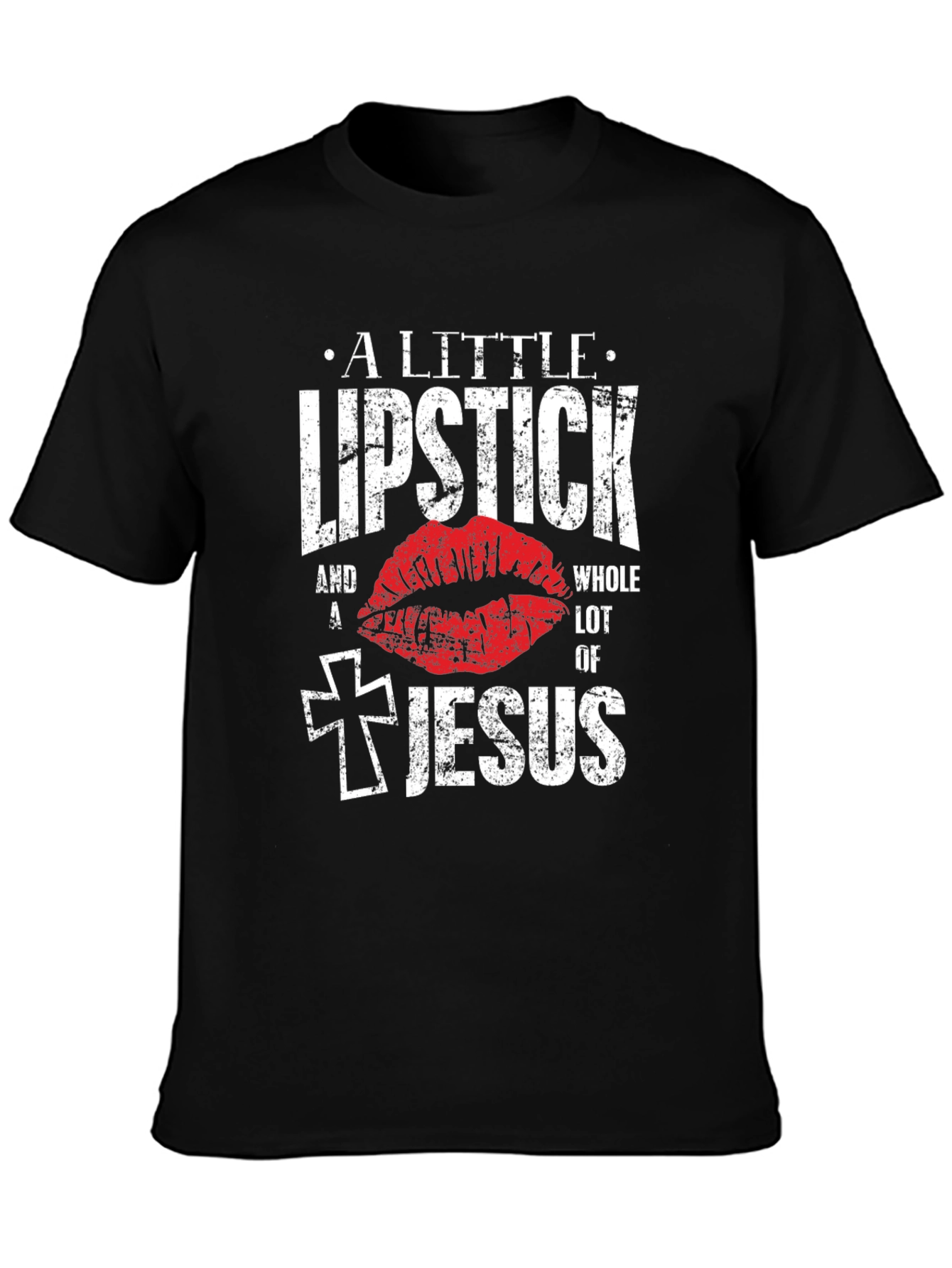 Lipstick and Jesus Graphic T-Shirt