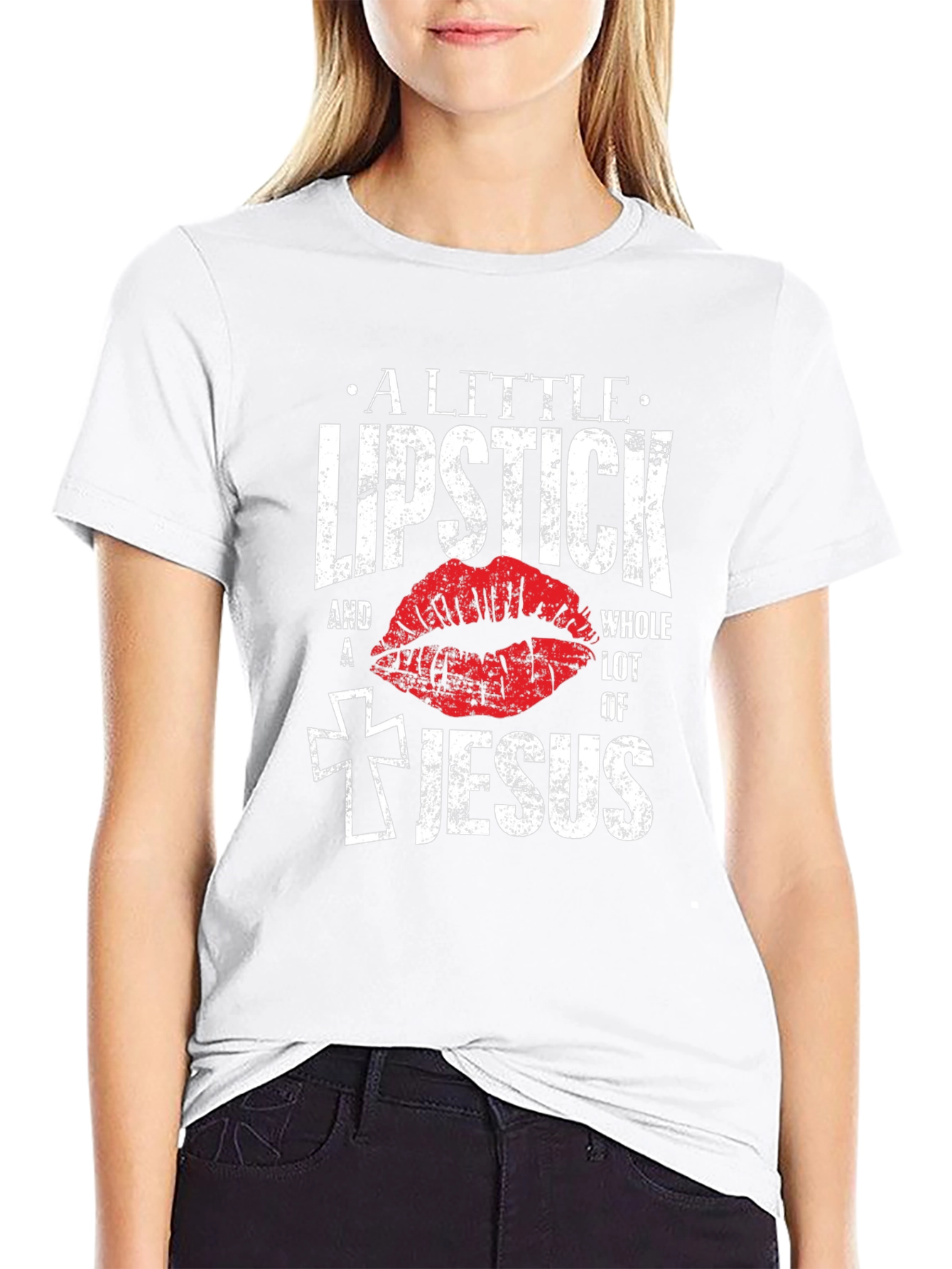 Lipstick and Jesus Graphic T-Shirt