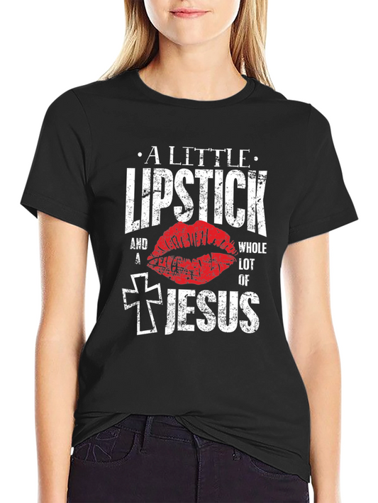 Lipstick and Jesus Graphic T-Shirt