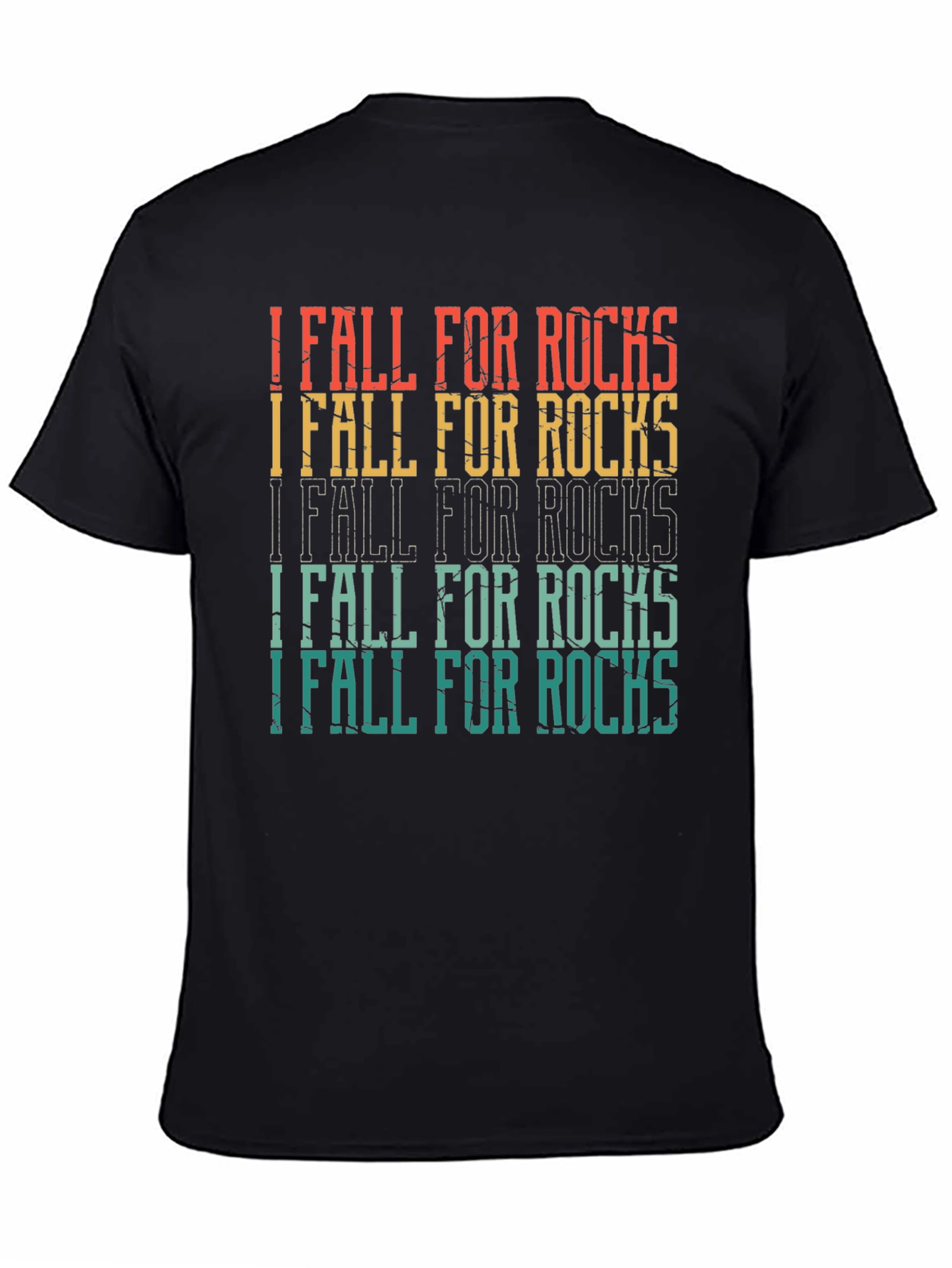 I Fall For Rocks Retro Style Graphic Tee