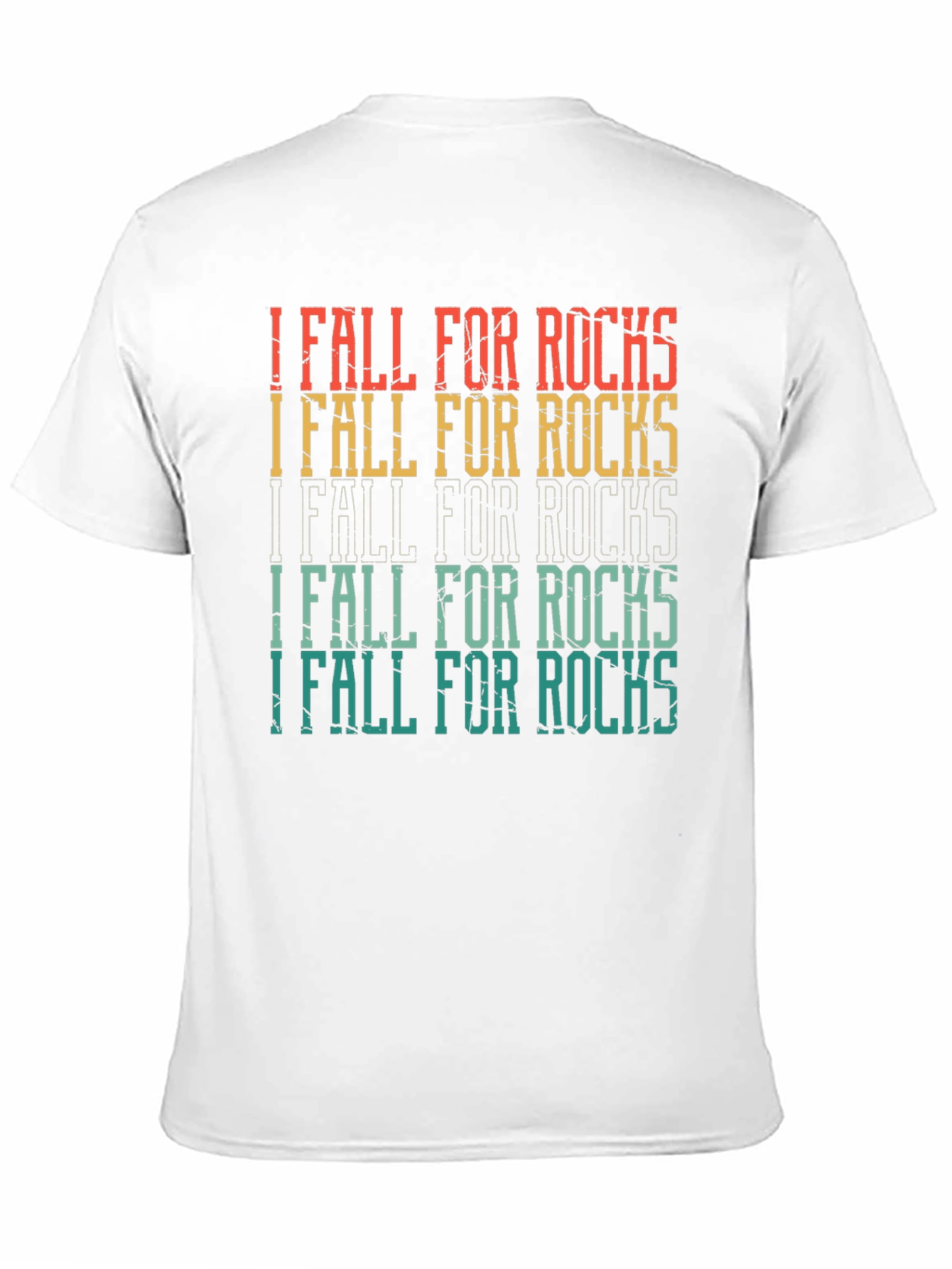 I Fall For Rocks Retro Style Graphic Tee
