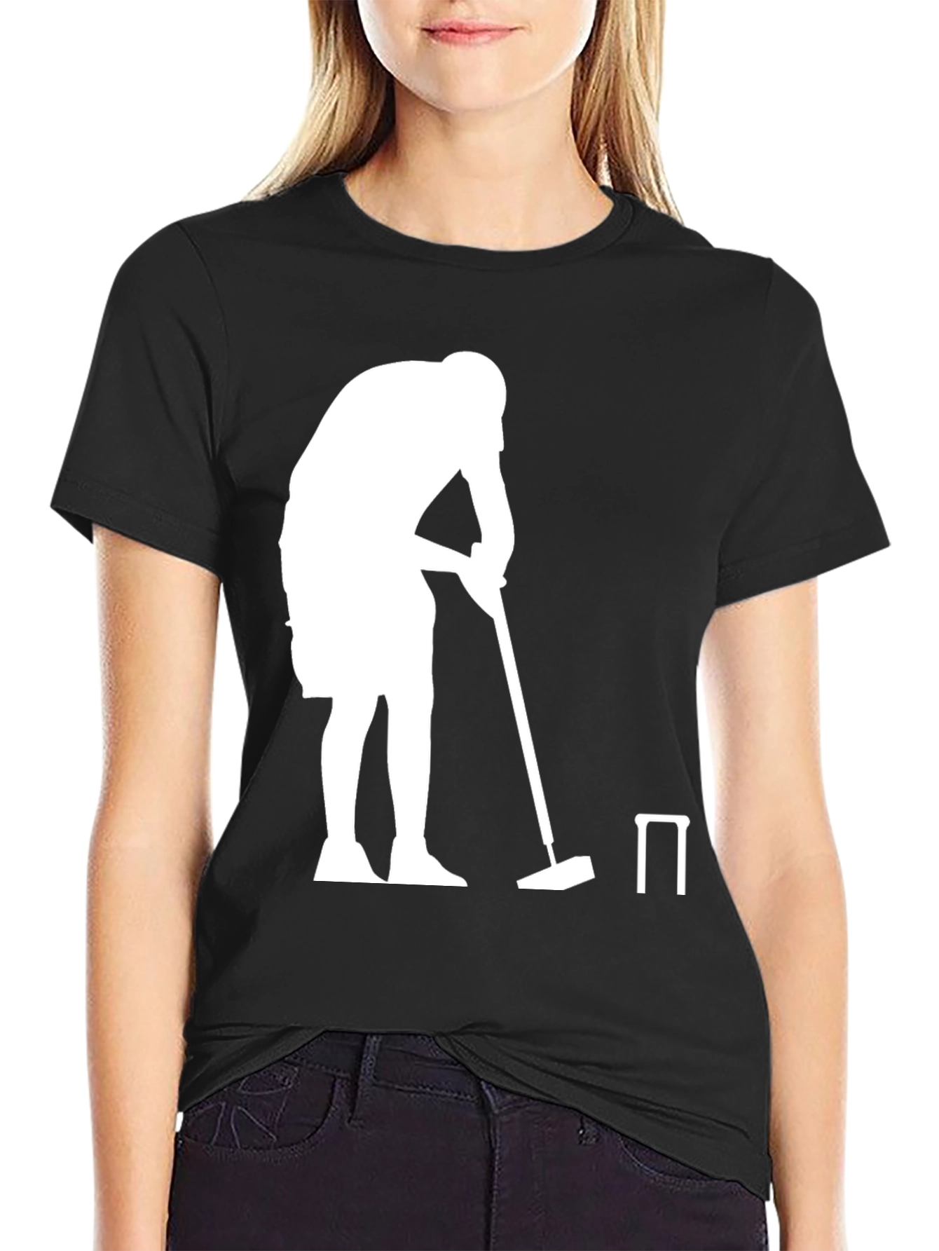 Croquet Player Graphic Tee - Black