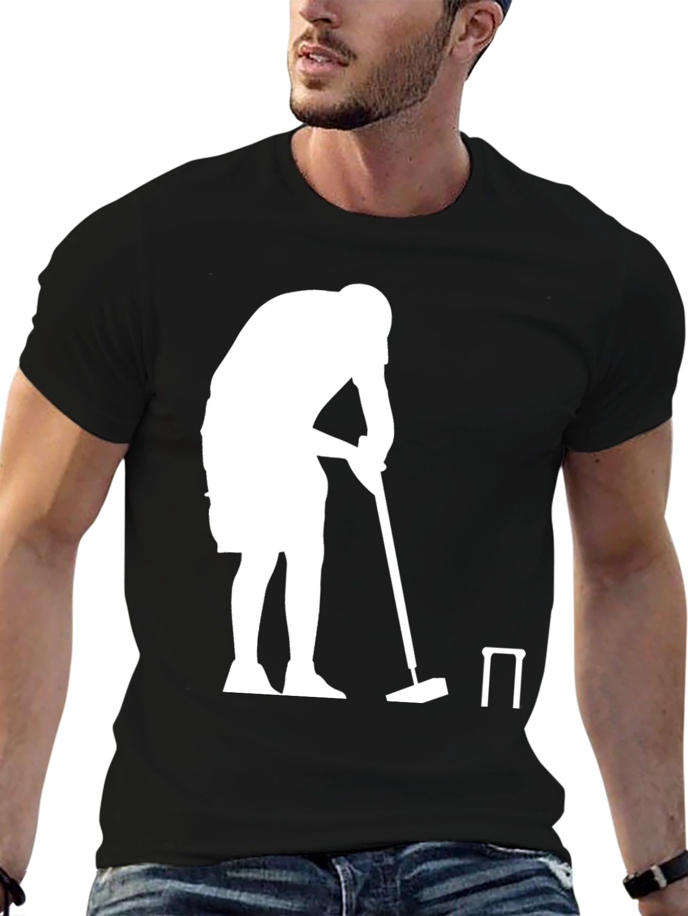 Croquet Player Graphic Tee - Black