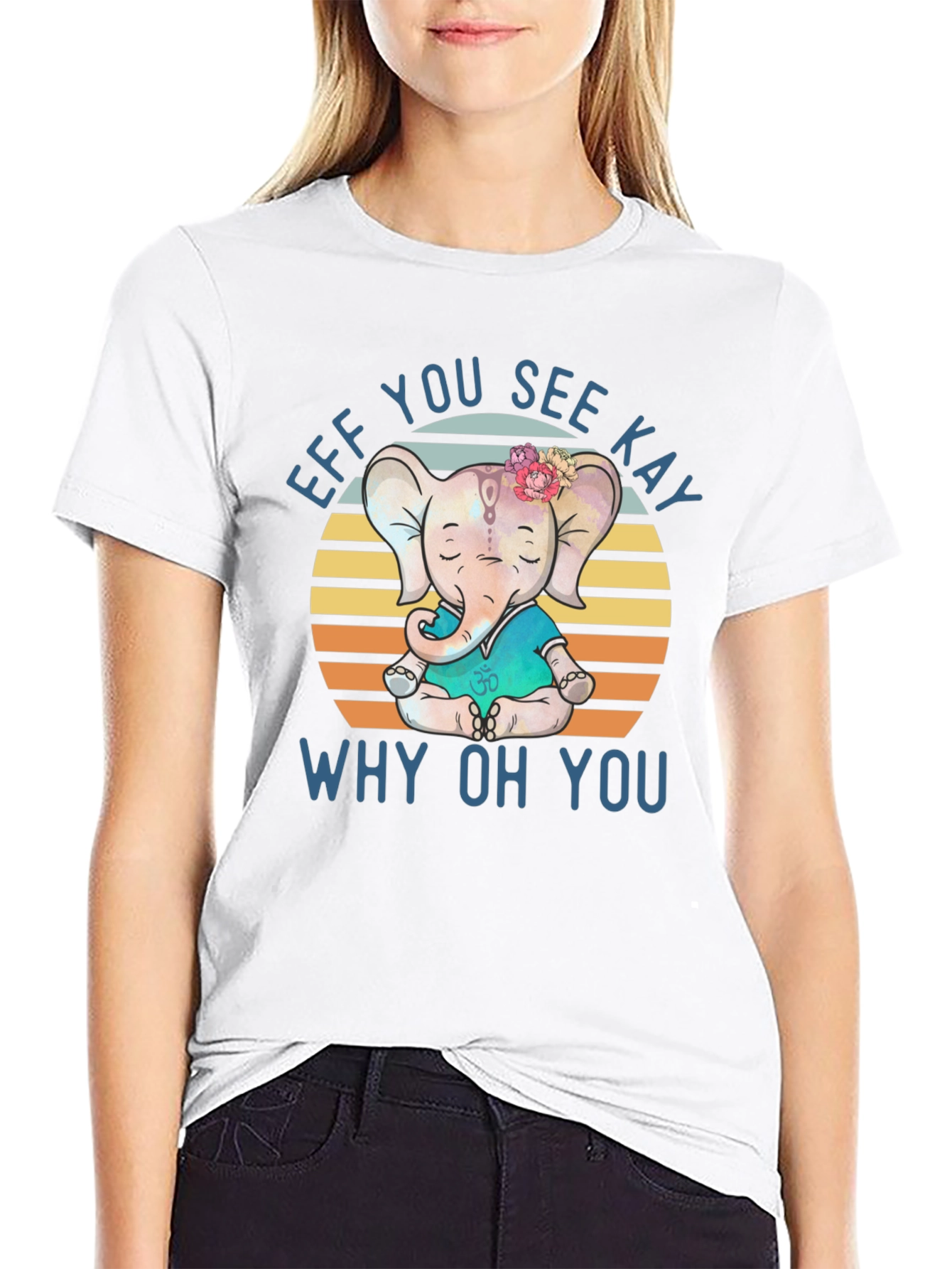 Funny Yoga Elephant T-Shirt - Eff You See Kay