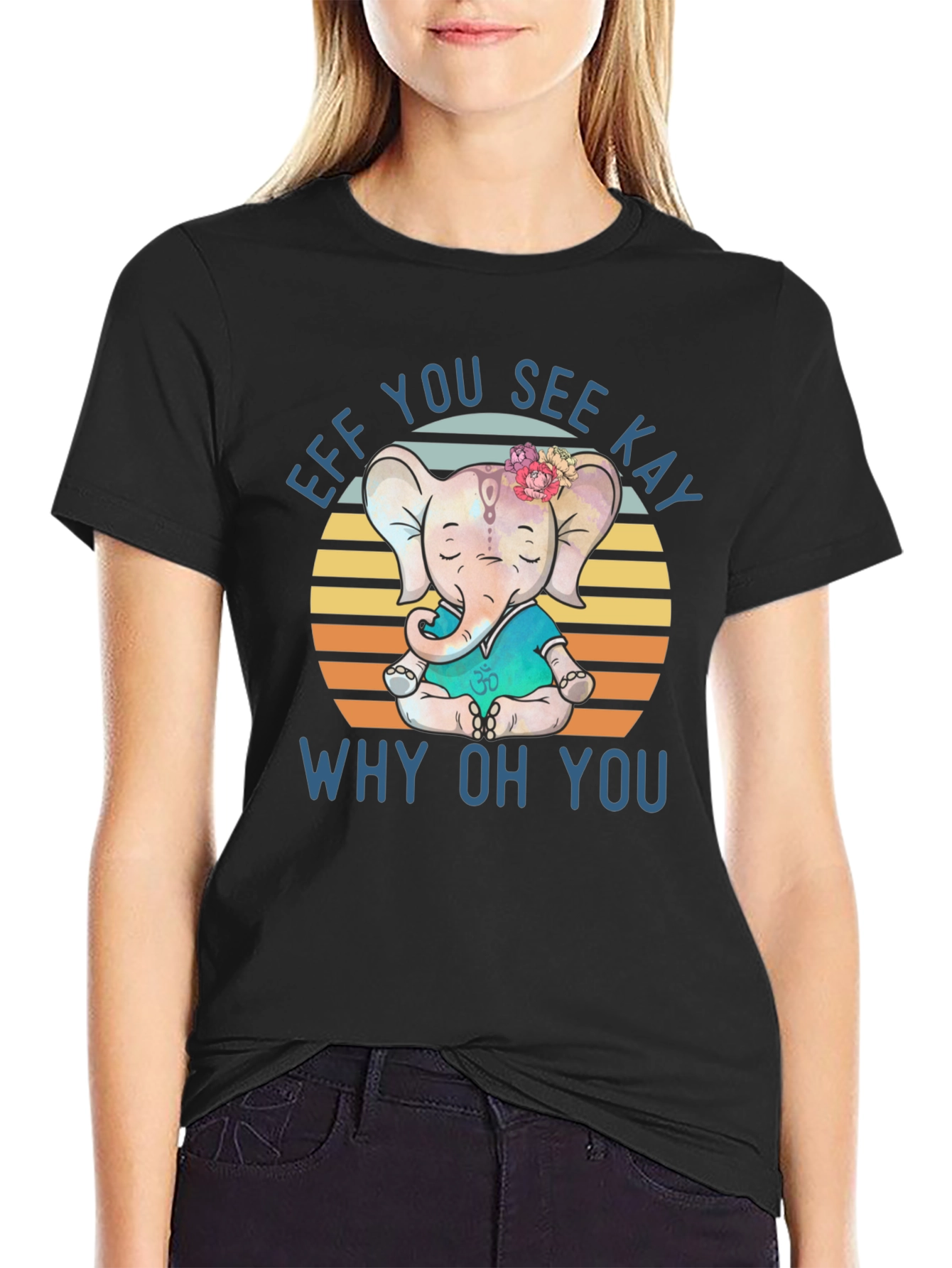 Funny Yoga Elephant T-Shirt - Eff You See Kay