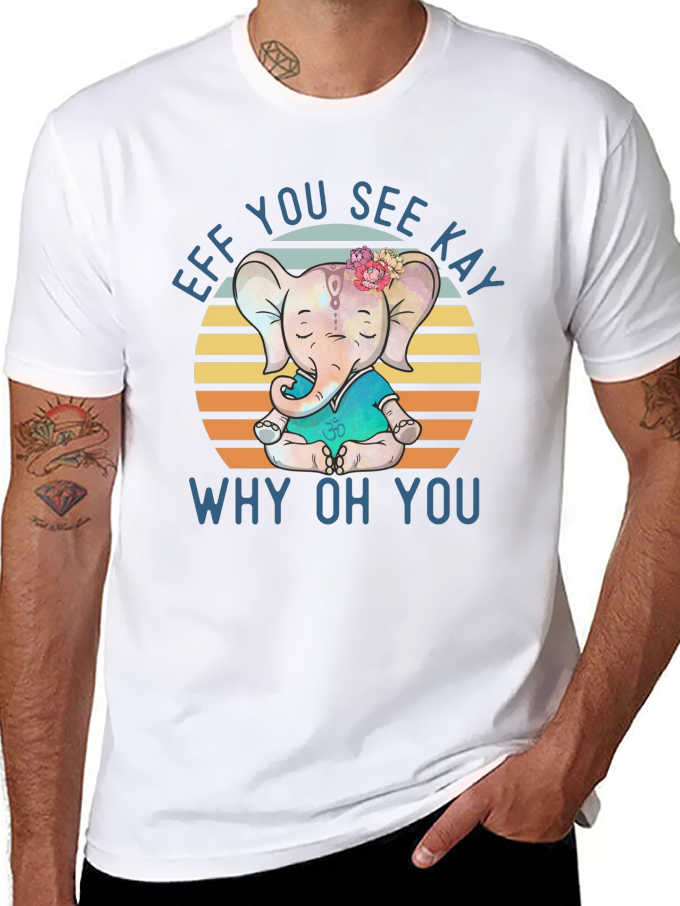 Funny Yoga Elephant T-Shirt - Eff You See Kay