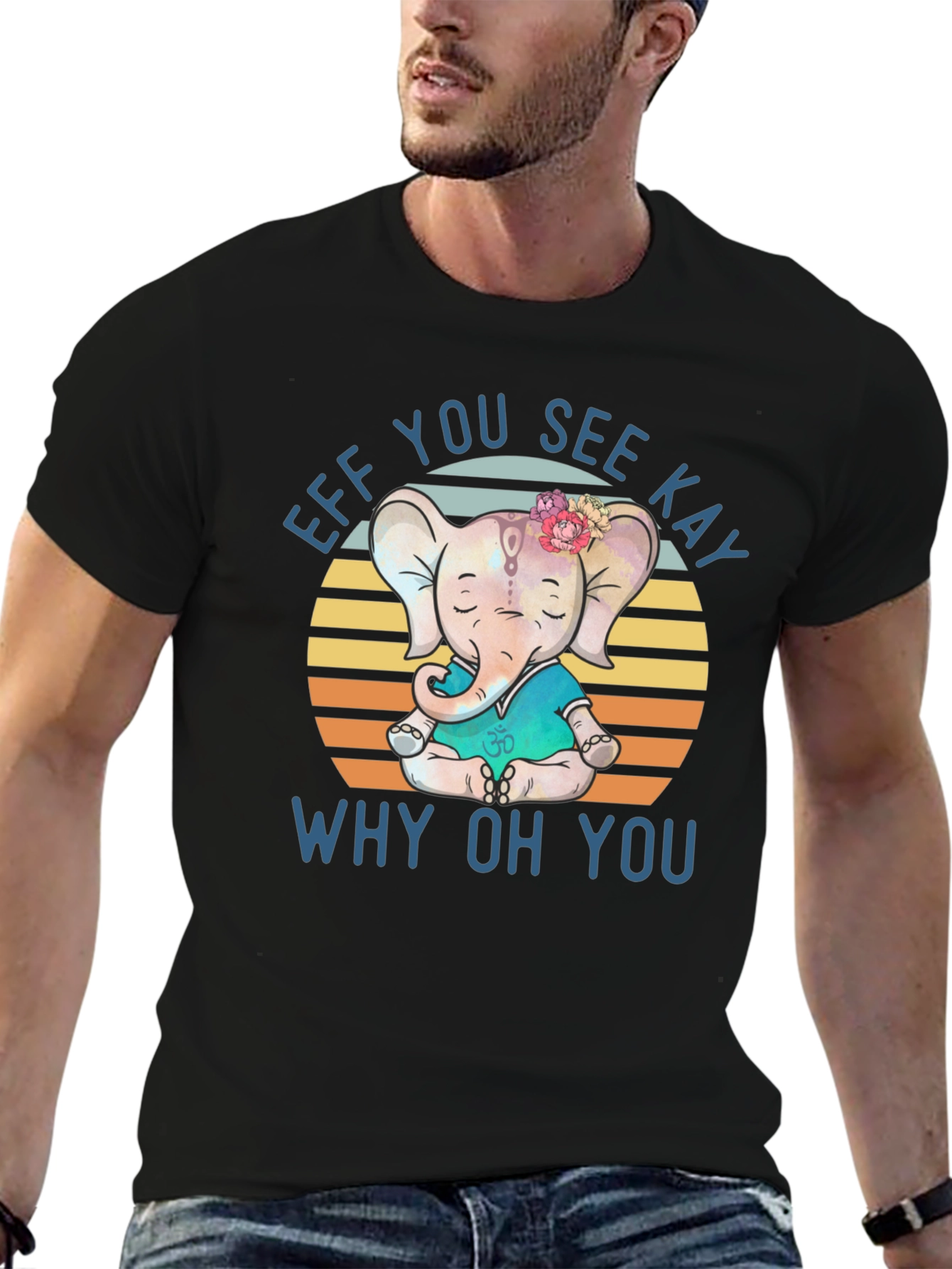 Funny Yoga Elephant T-Shirt - Eff You See Kay