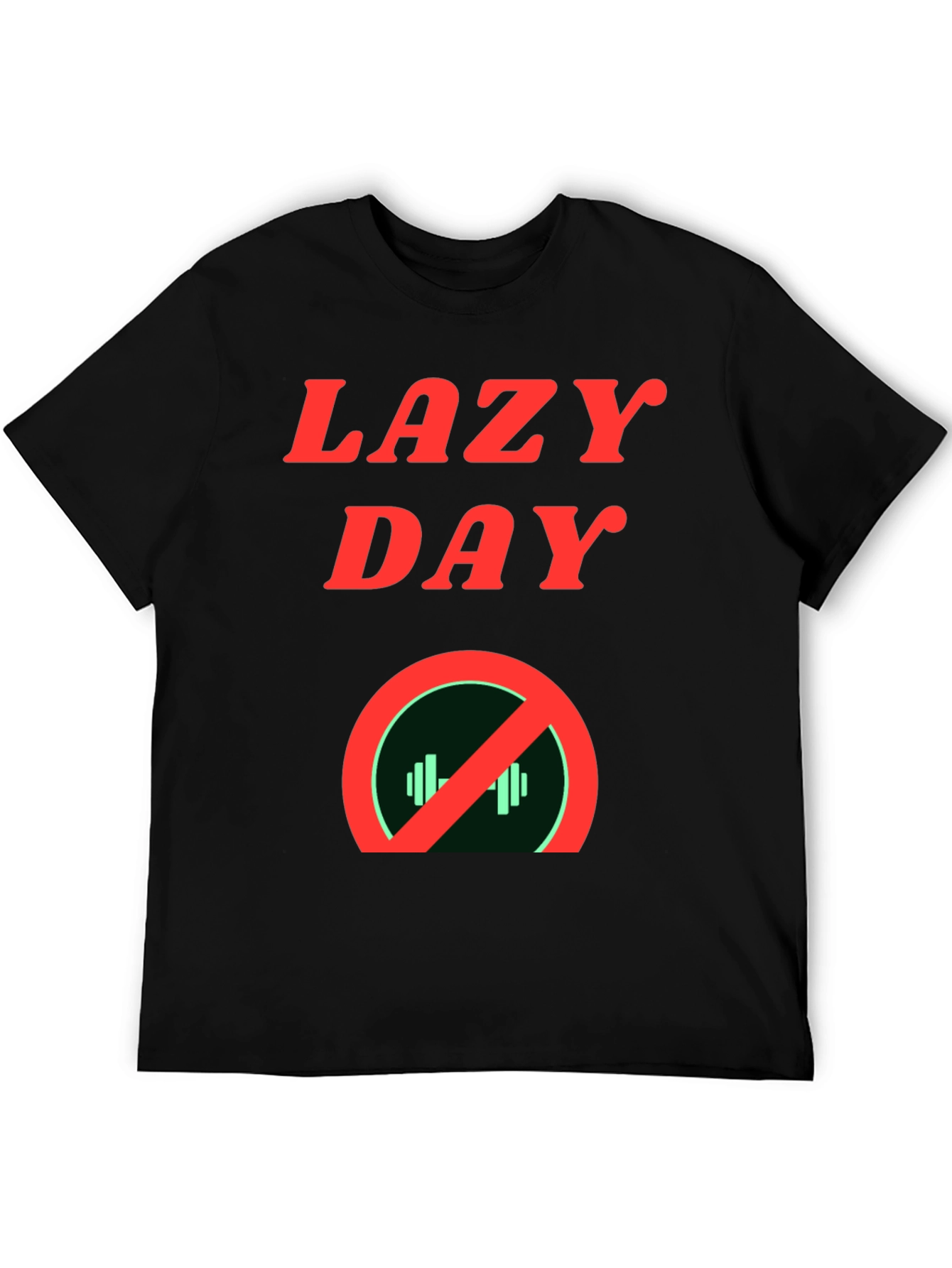 Lazy Day No Gym Black Graphic Tee