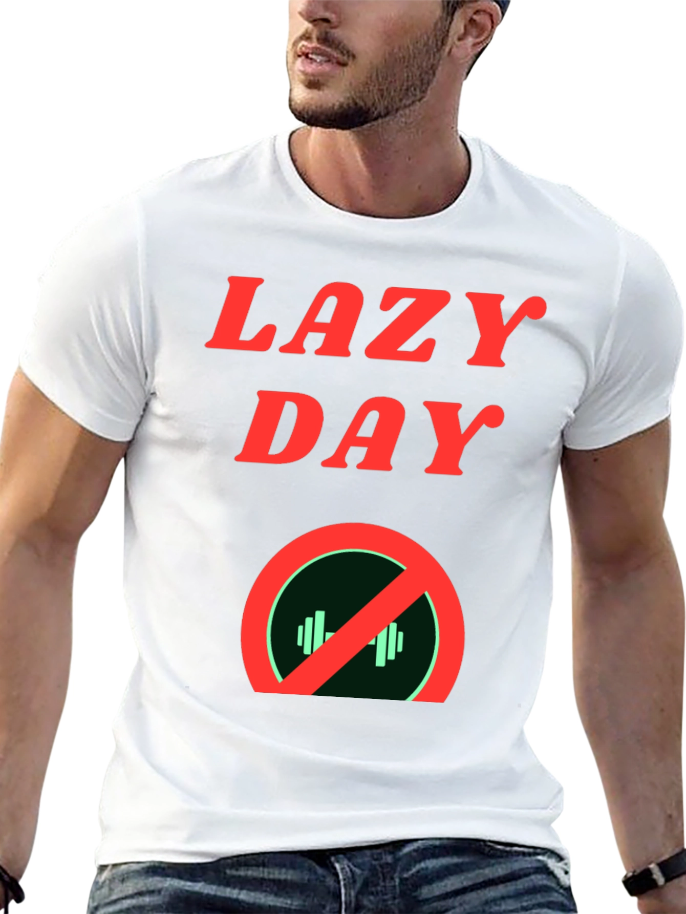 Lazy Day No Gym Black Graphic Tee