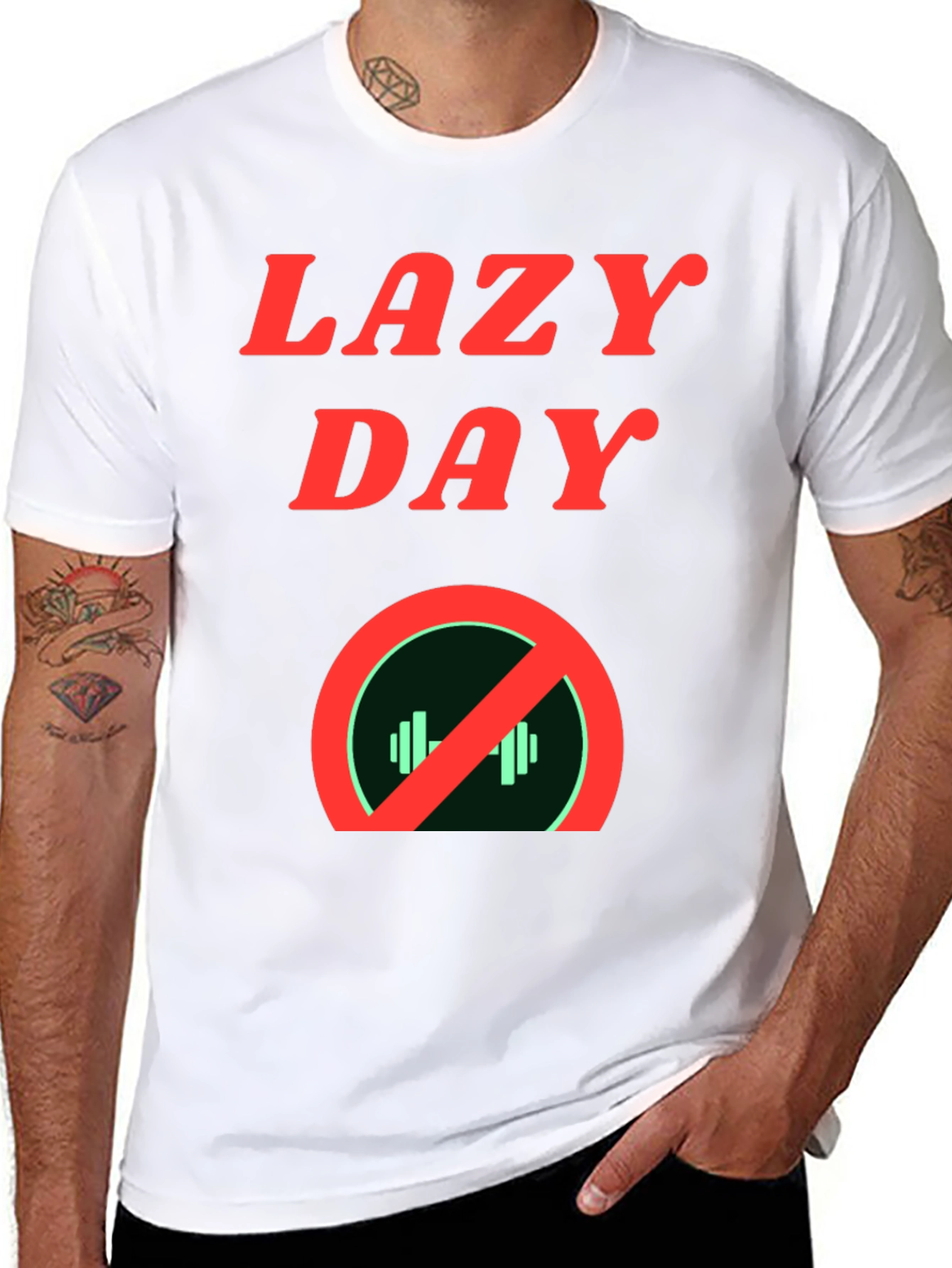Lazy Day No Gym Black Graphic Tee