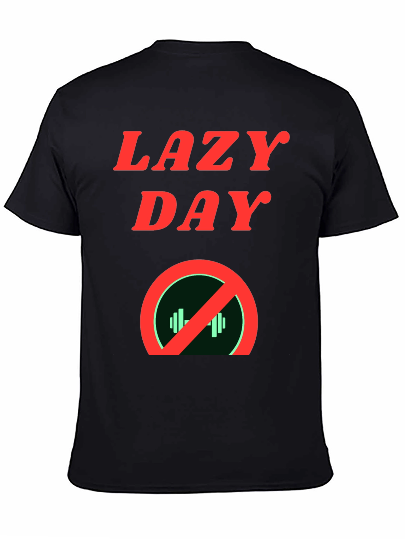 Lazy Day No Gym Black Graphic Tee