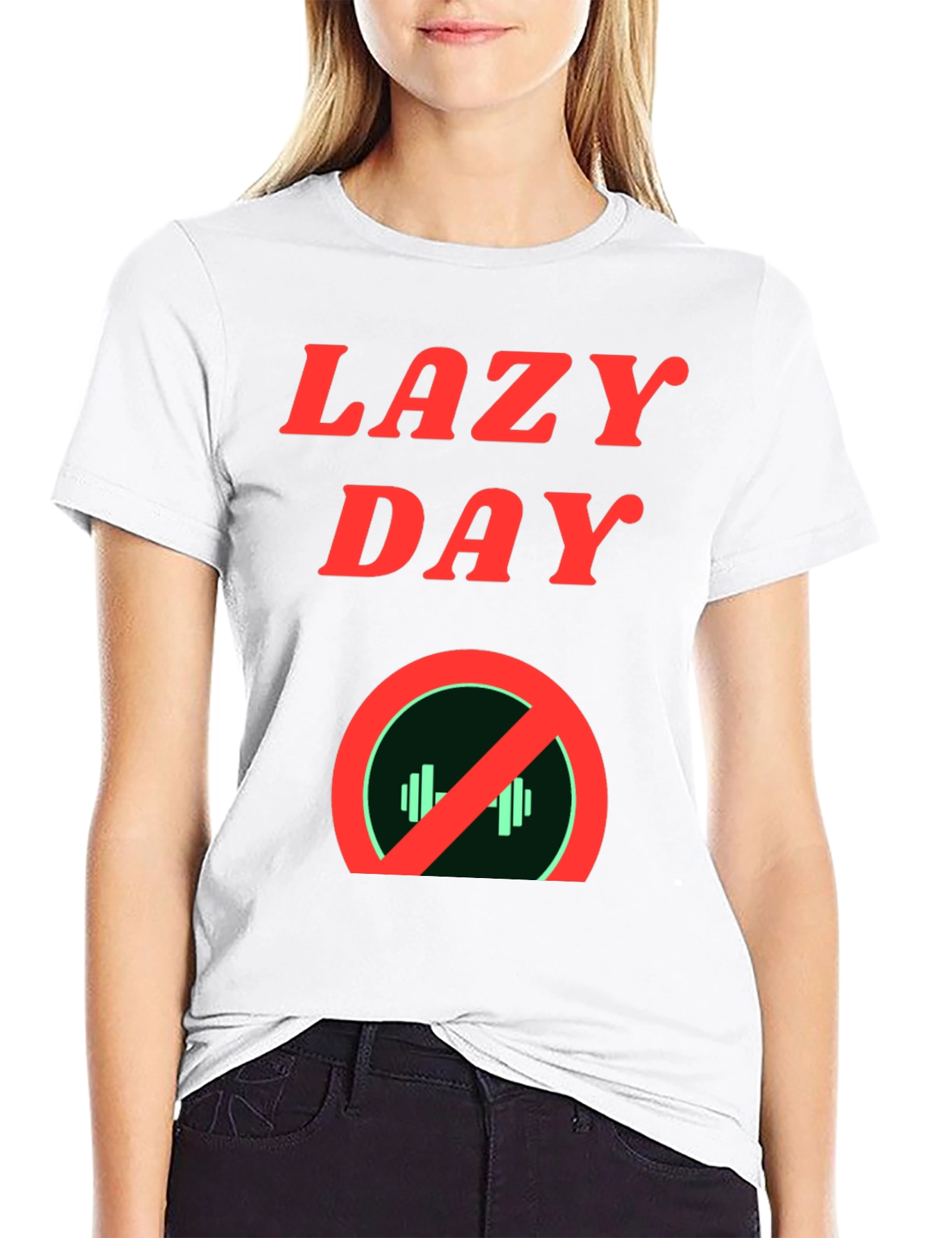 Lazy Day No Gym Black Graphic Tee