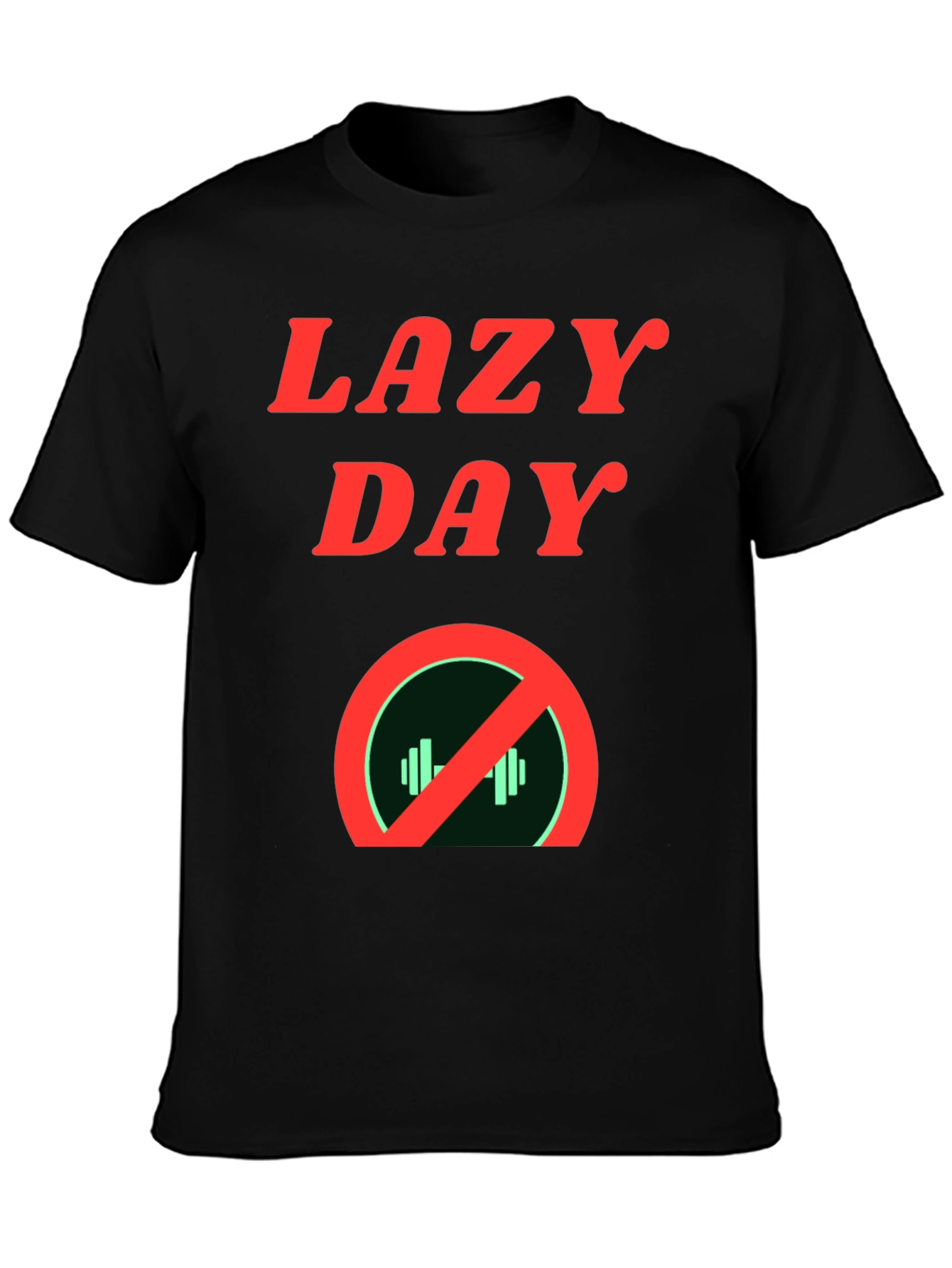 Lazy Day No Gym Black Graphic Tee