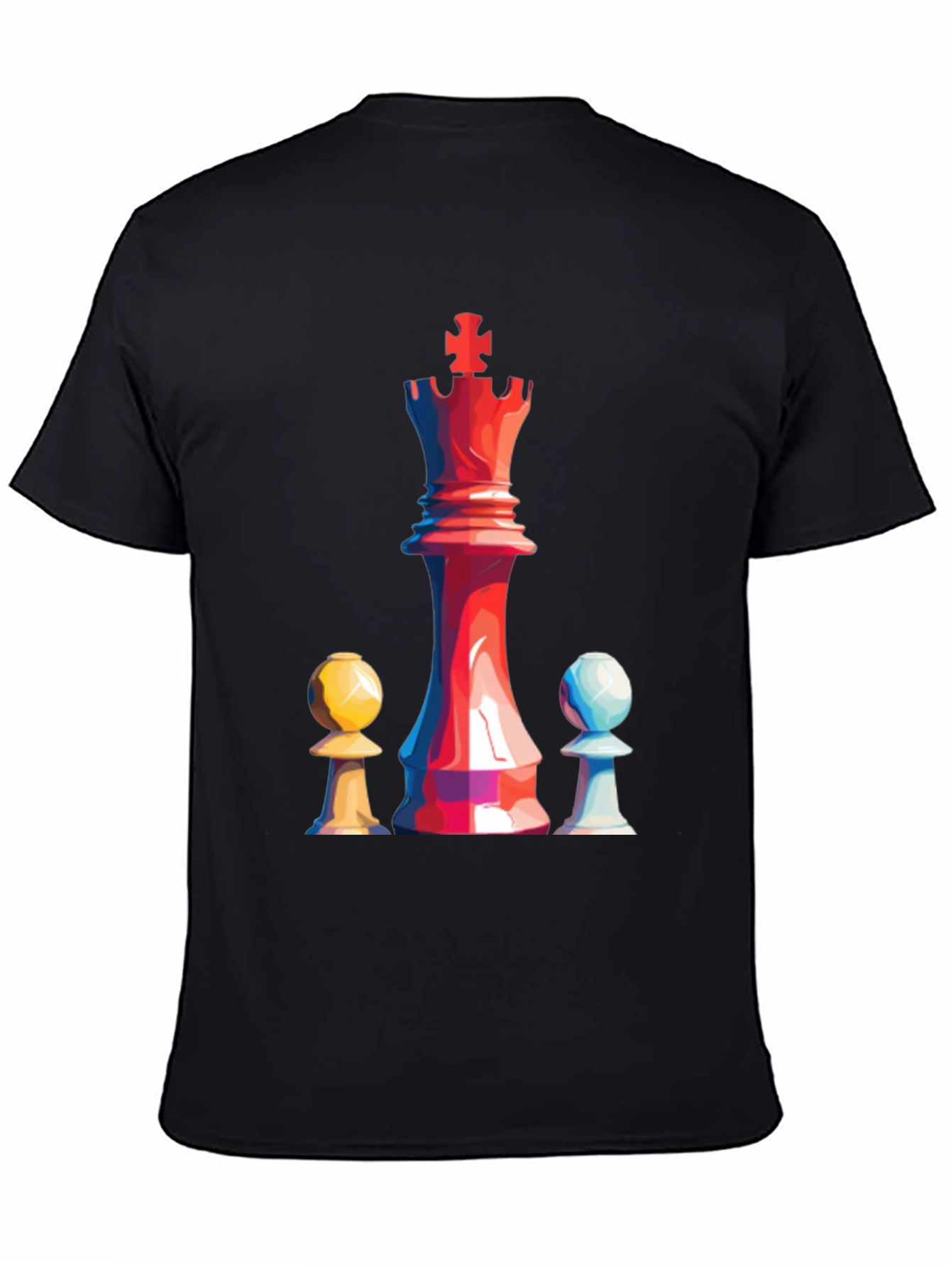Chess King & Pawns Graphic Tee - Black