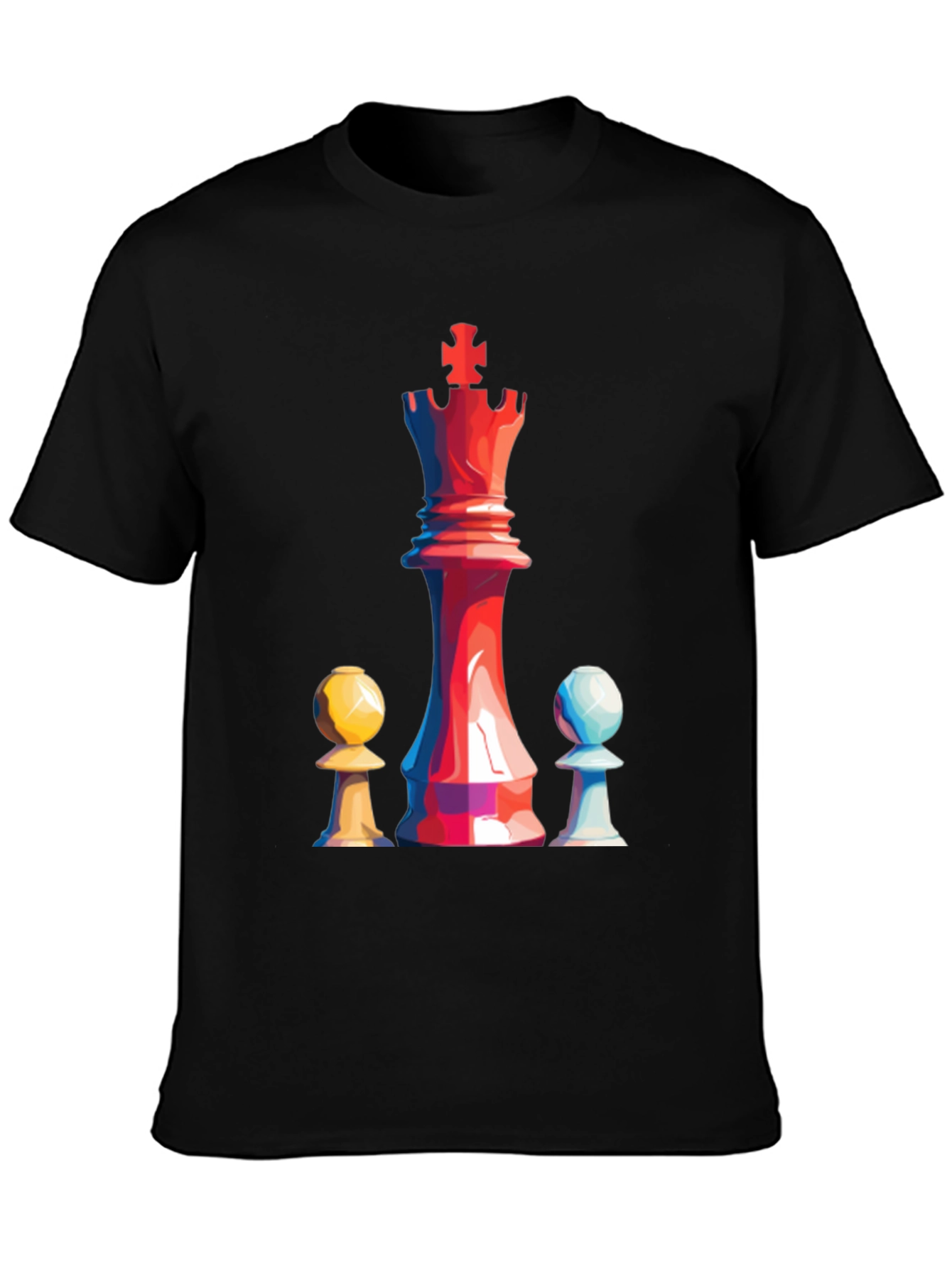 Chess King & Pawns Graphic Tee - Black