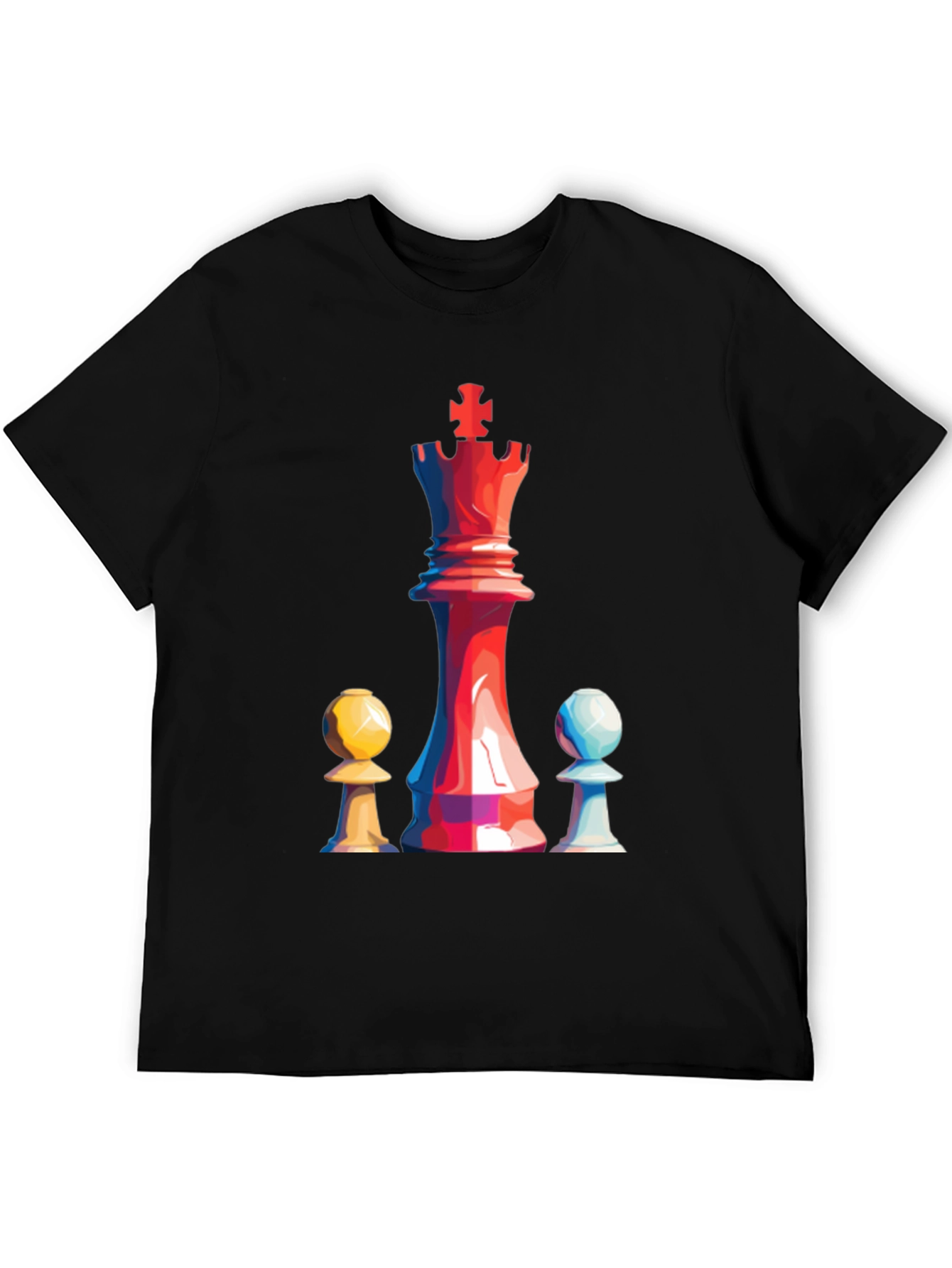 Chess King & Pawns Graphic Tee - Black