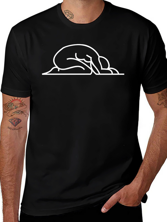 Minimalist Praying Pose Black T-Shirt