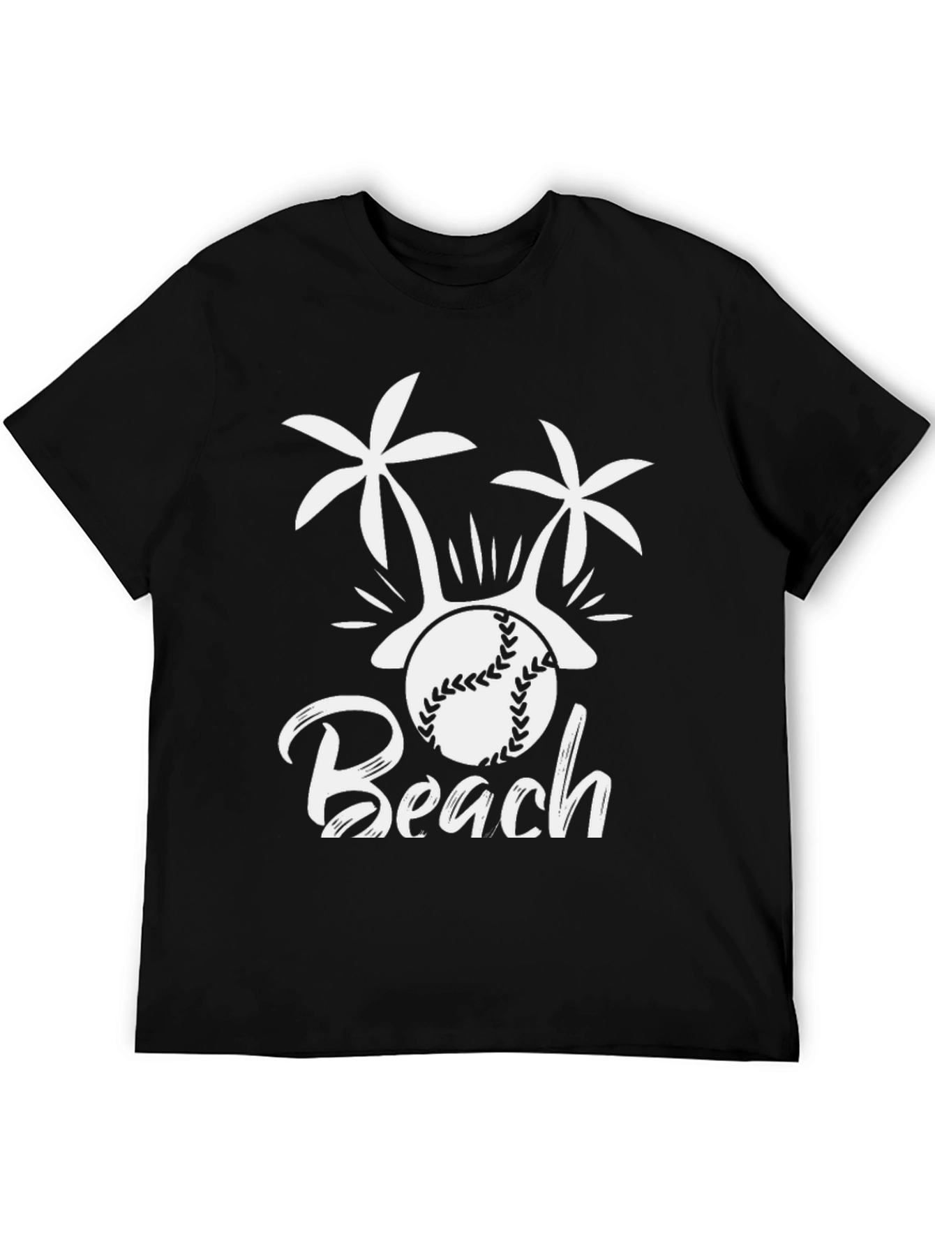Beach Baseball Graphic Tee - Black