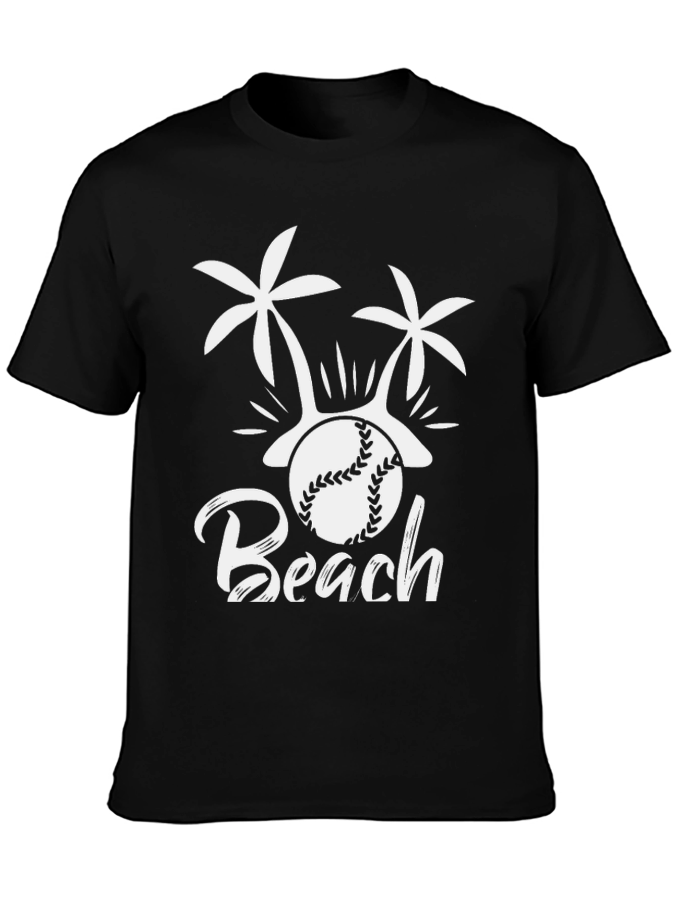 Beach Baseball Graphic Tee - Black