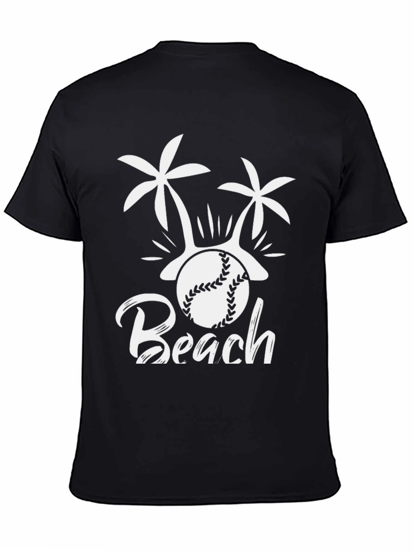 Beach Baseball Graphic Tee - Black