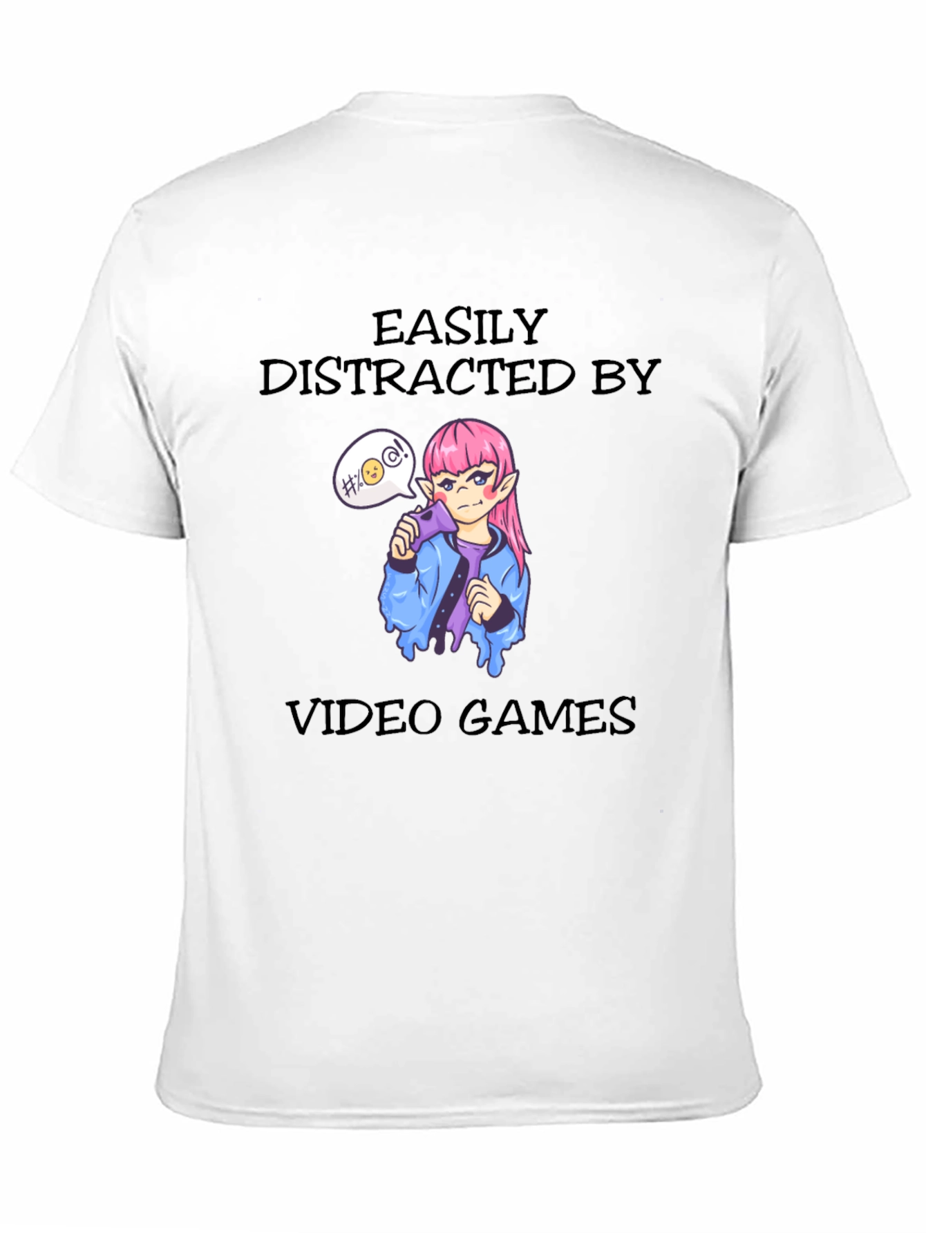 Easily Distracted By Video Games Black T-Shirt