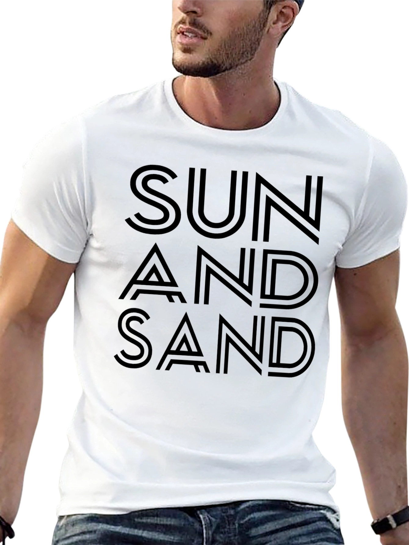 Sun And Sand Black Graphic T-Shirt