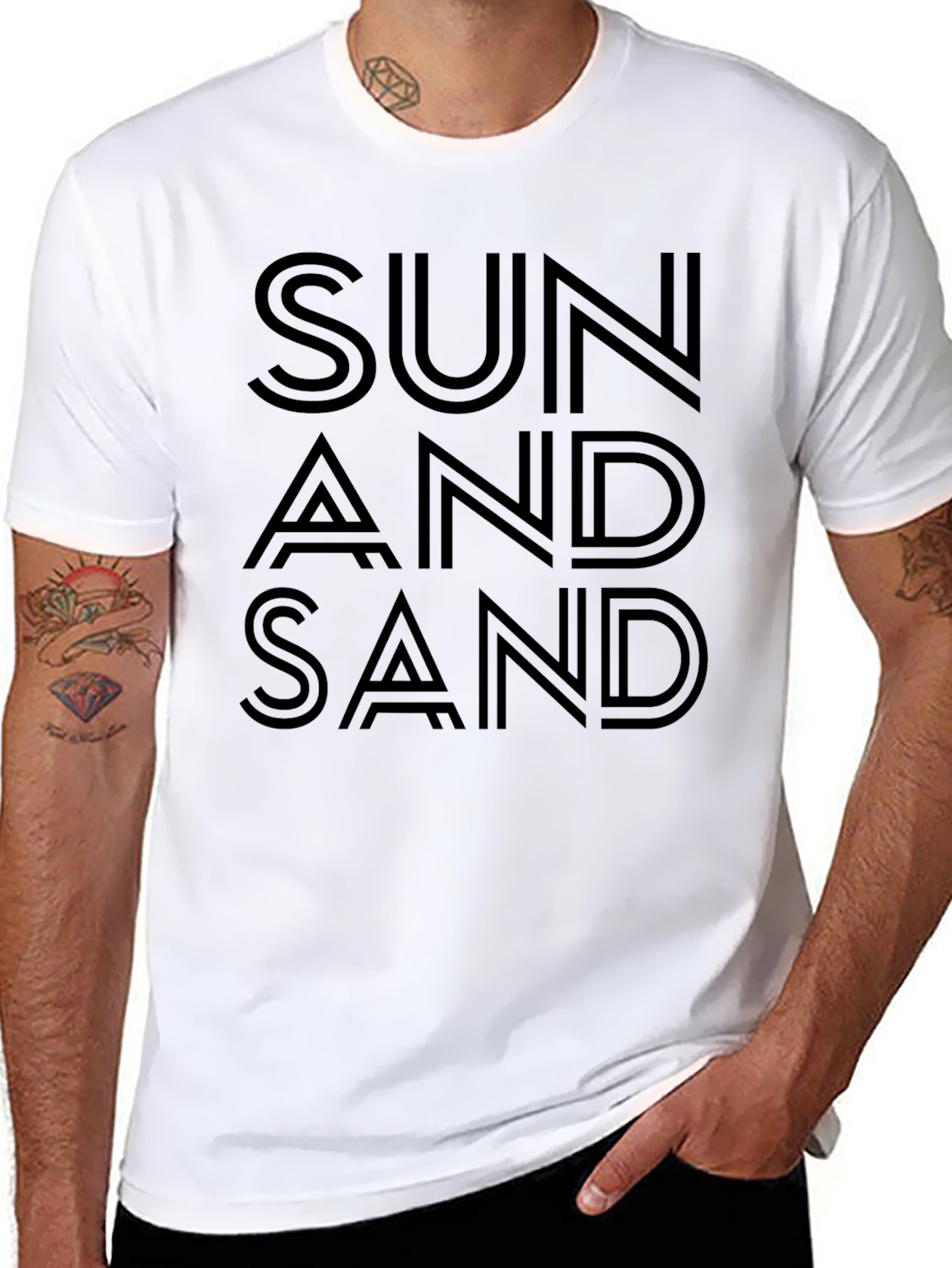 Sun And Sand Black Graphic T-Shirt
