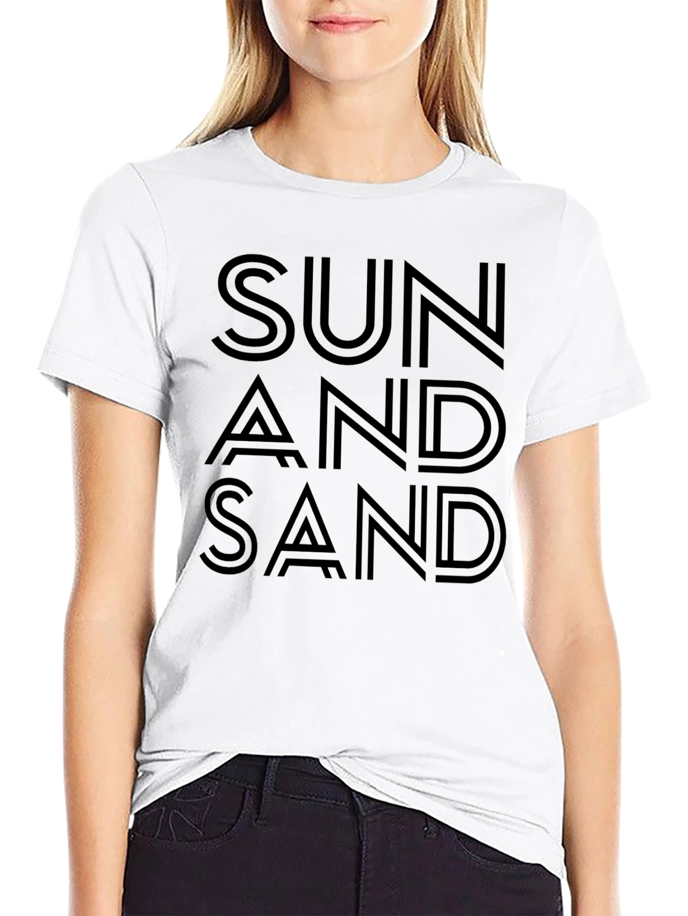 Sun And Sand Black Graphic T-Shirt
