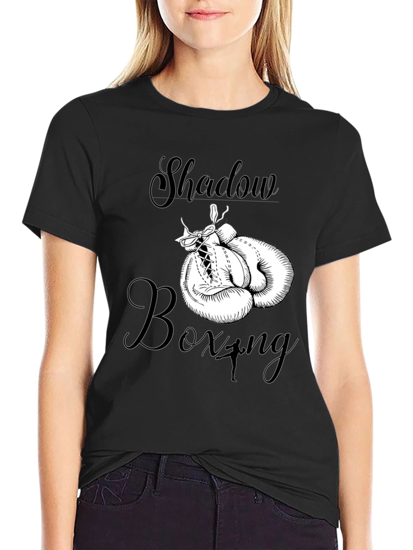 Shadow Boxing Graphic Tee - Black Cotton Comfort