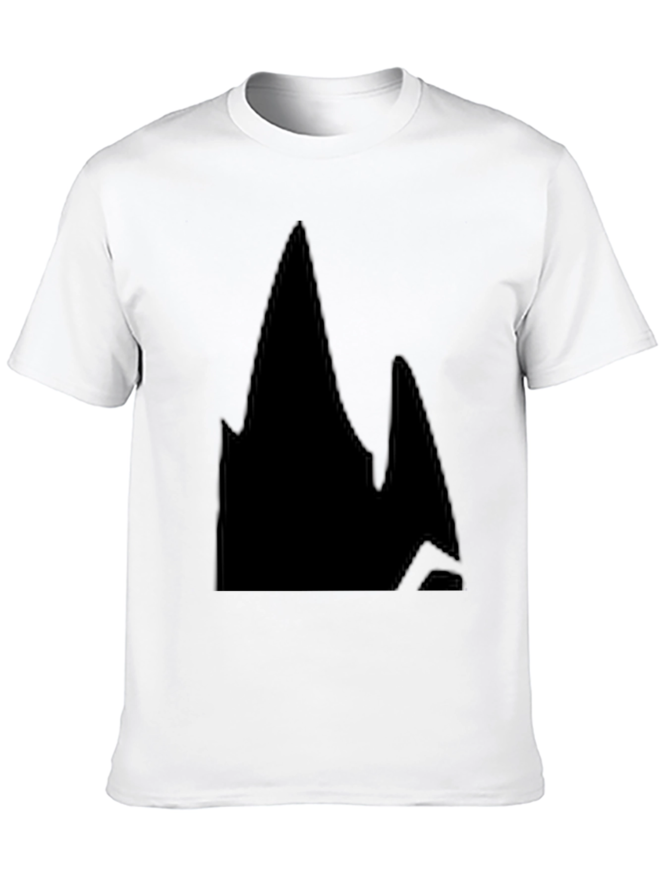 Mens Black Graphic Tee - Abstract Mountain Design