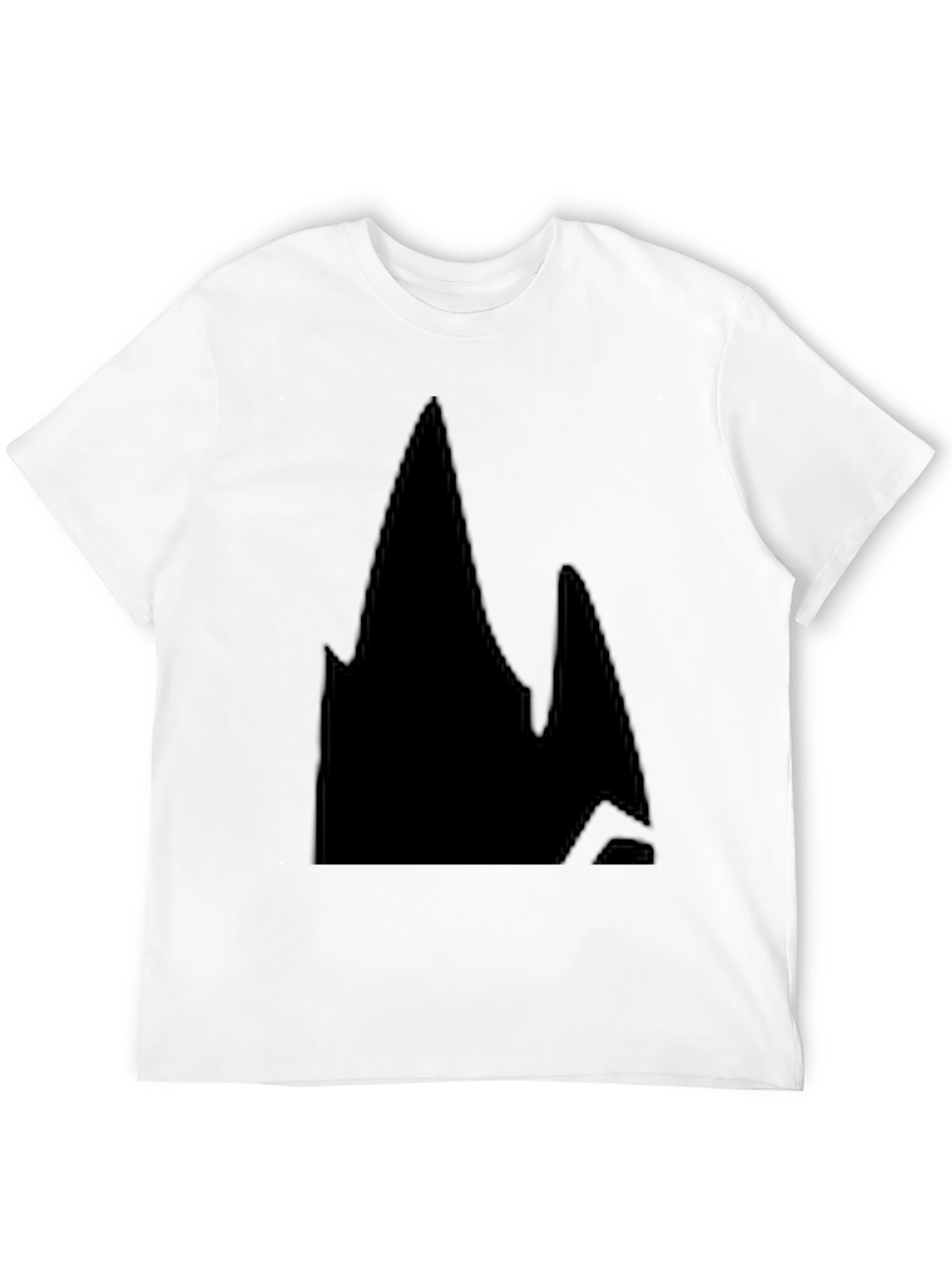 Mens Black Graphic Tee - Abstract Mountain Design