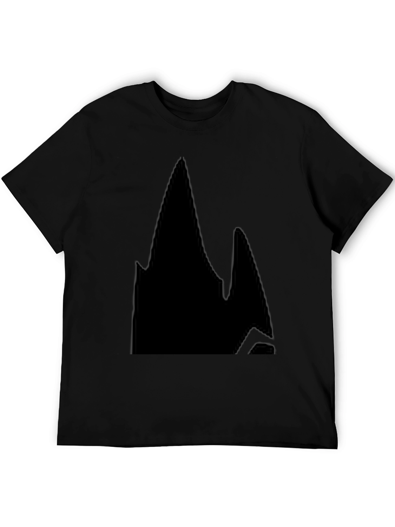 Mens Black Graphic Tee - Abstract Mountain Design