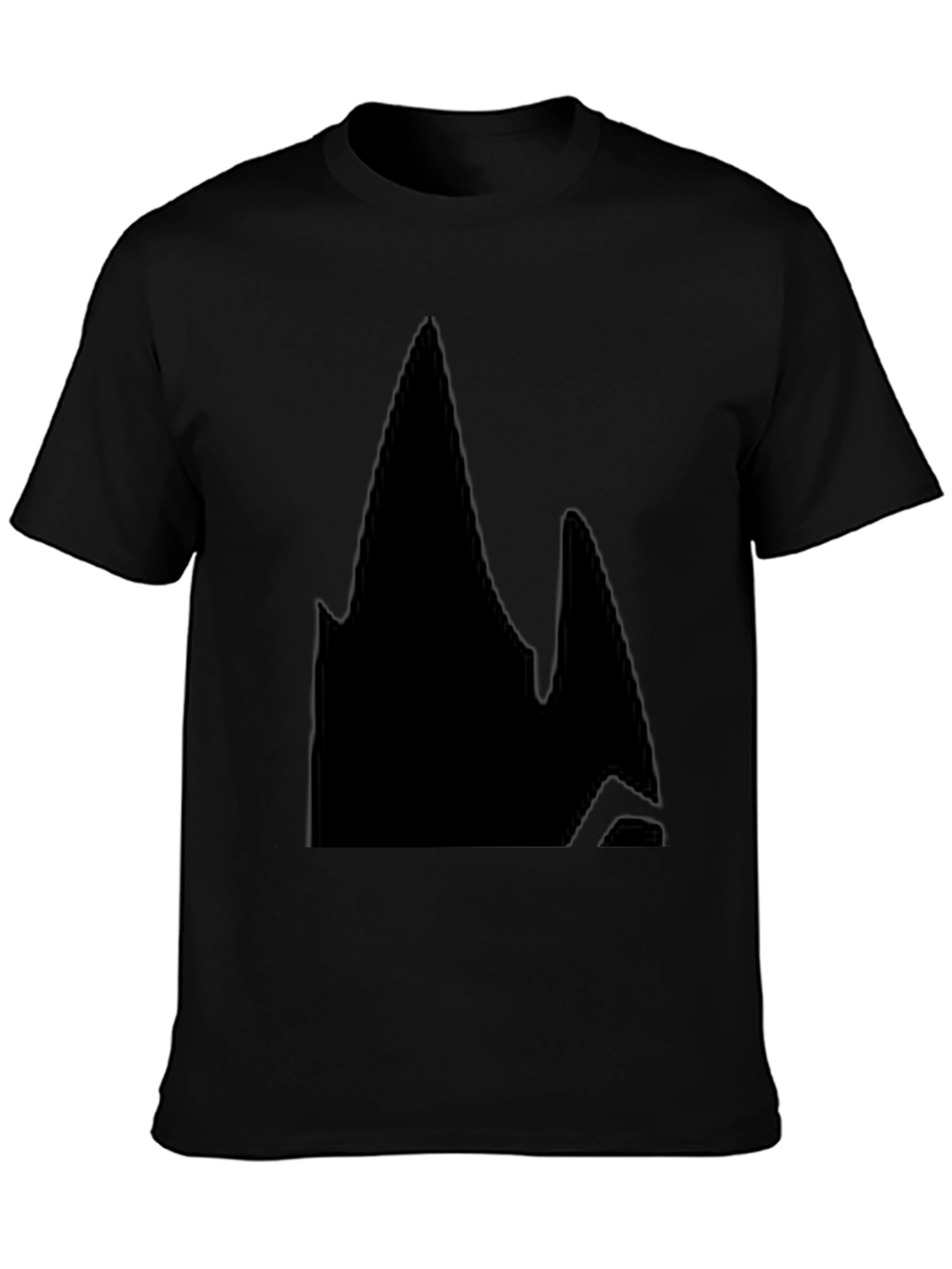 Mens Black Graphic Tee - Abstract Mountain Design