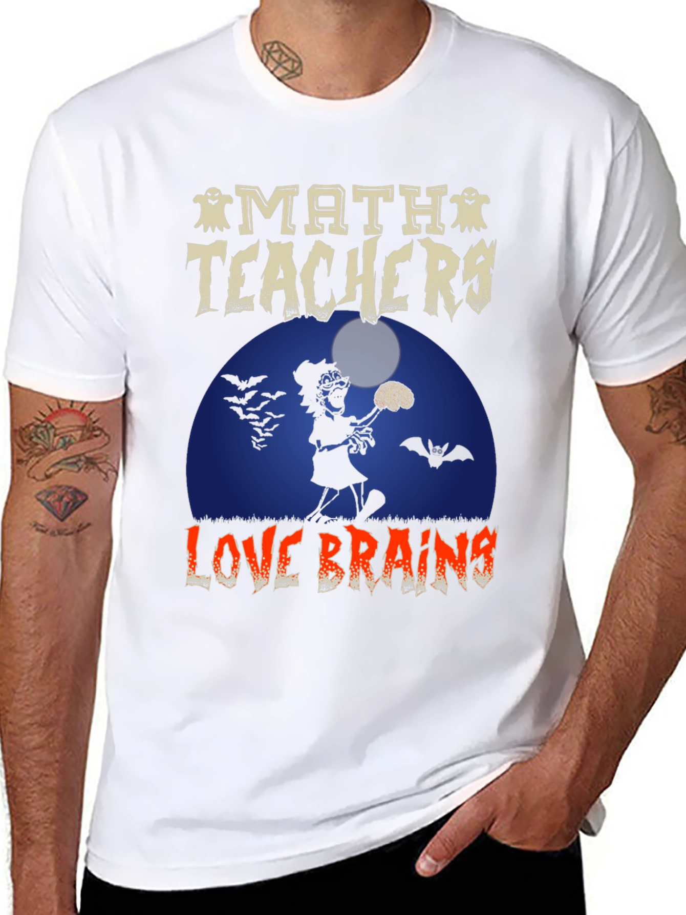 Math Teachers Love Brains Halloween T-Shirt