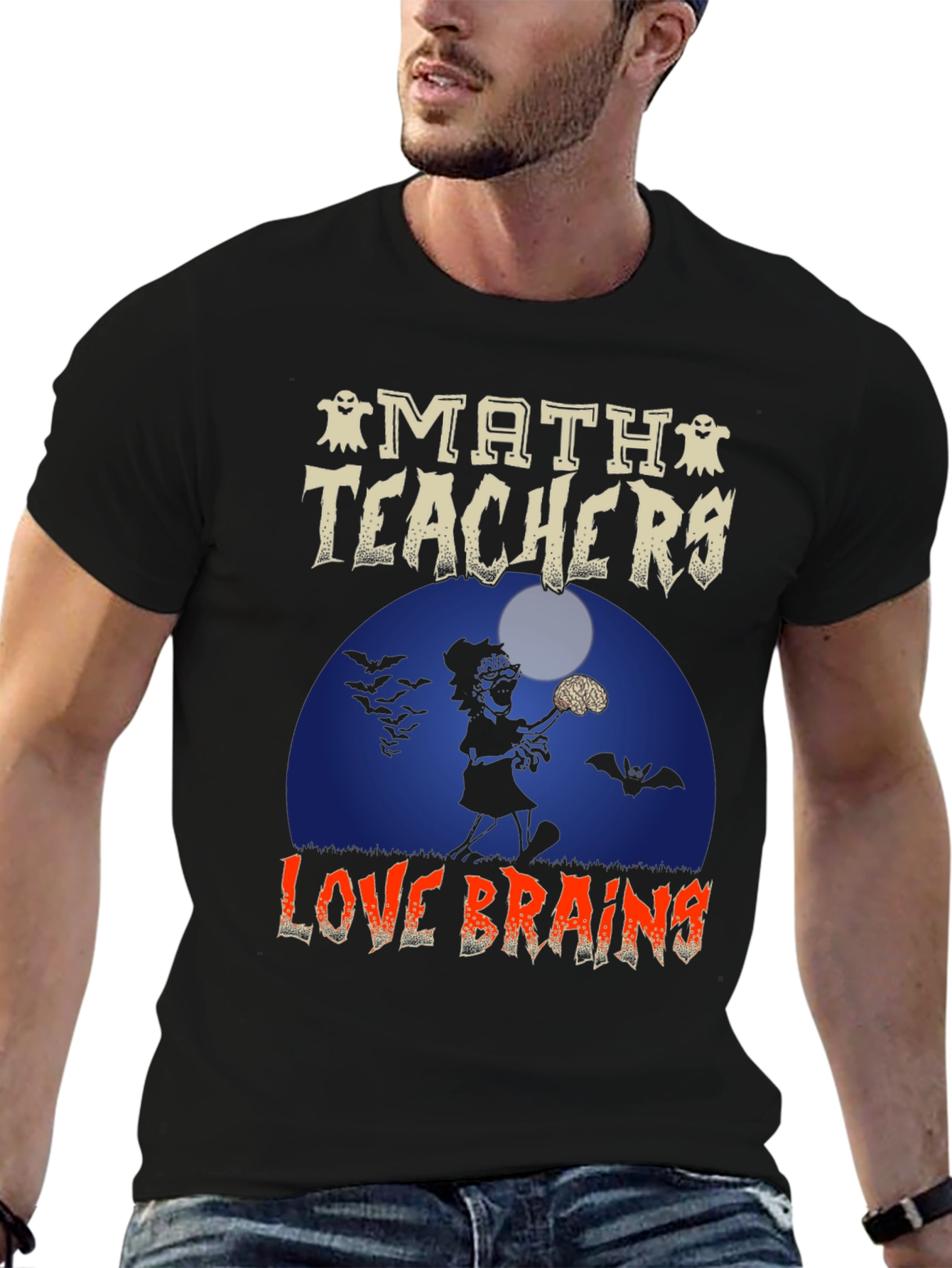 Math Teachers Love Brains Halloween T-Shirt