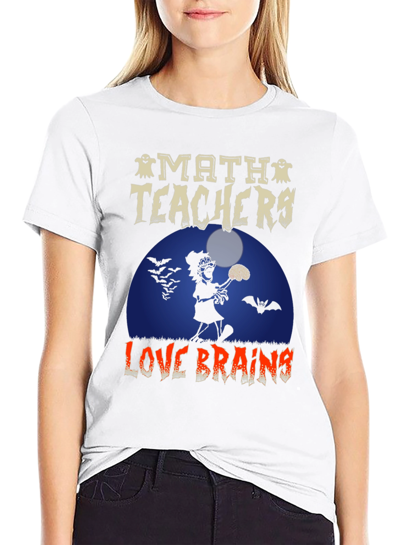 Math Teachers Love Brains Halloween T-Shirt