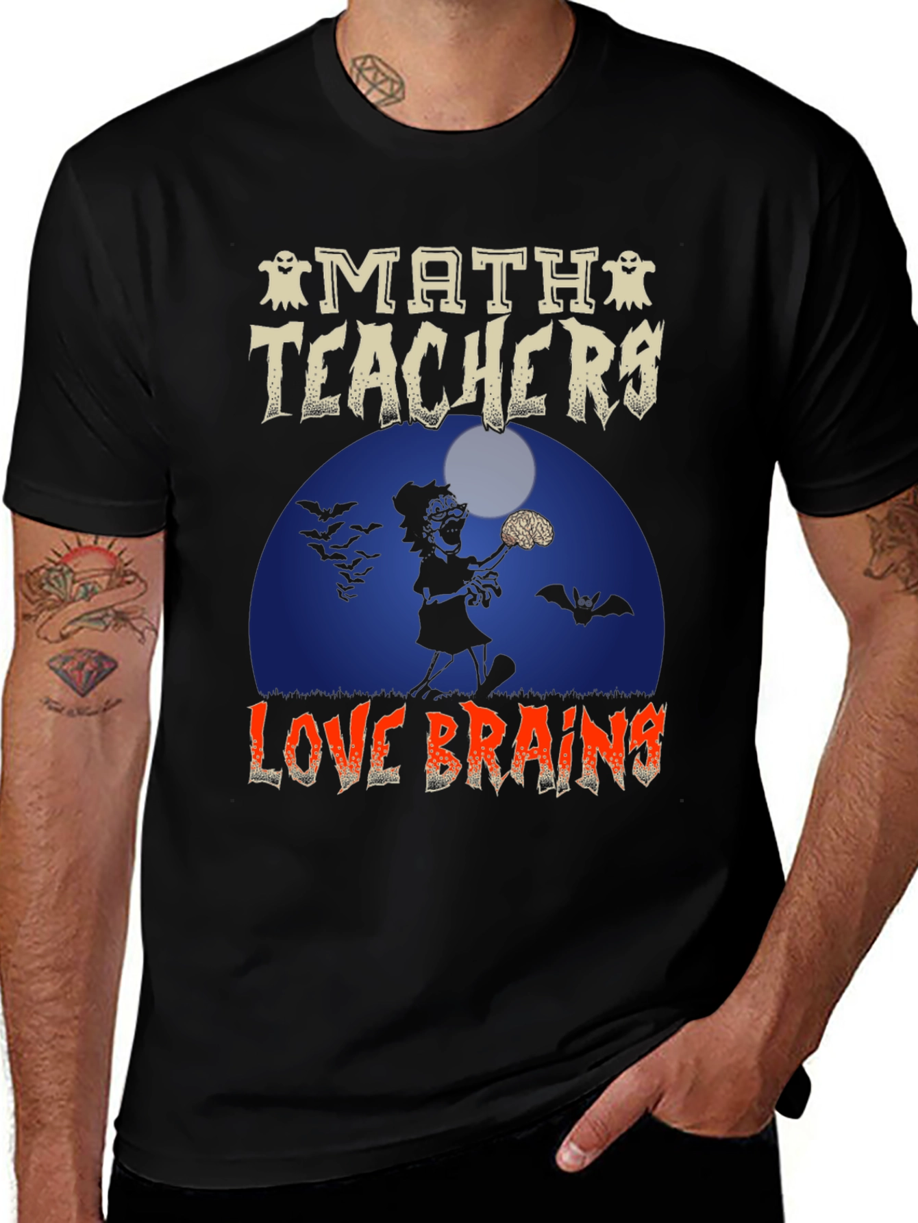 Math Teachers Love Brains Halloween T-Shirt