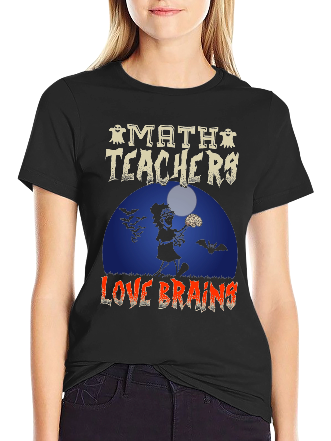 Math Teachers Love Brains Halloween T-Shirt