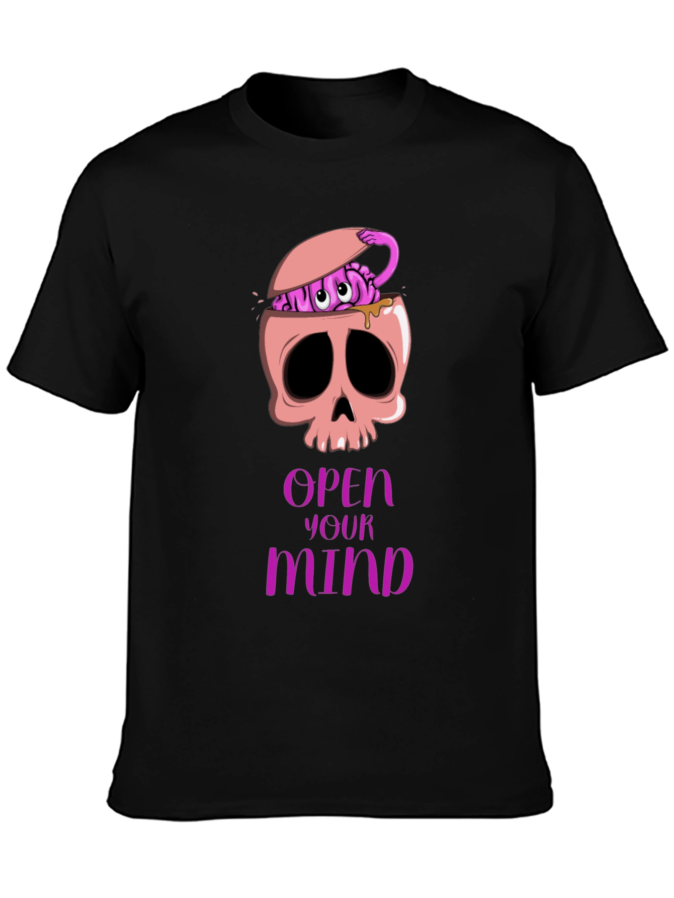 Open Your Mind Skull Brain Graphic Tee