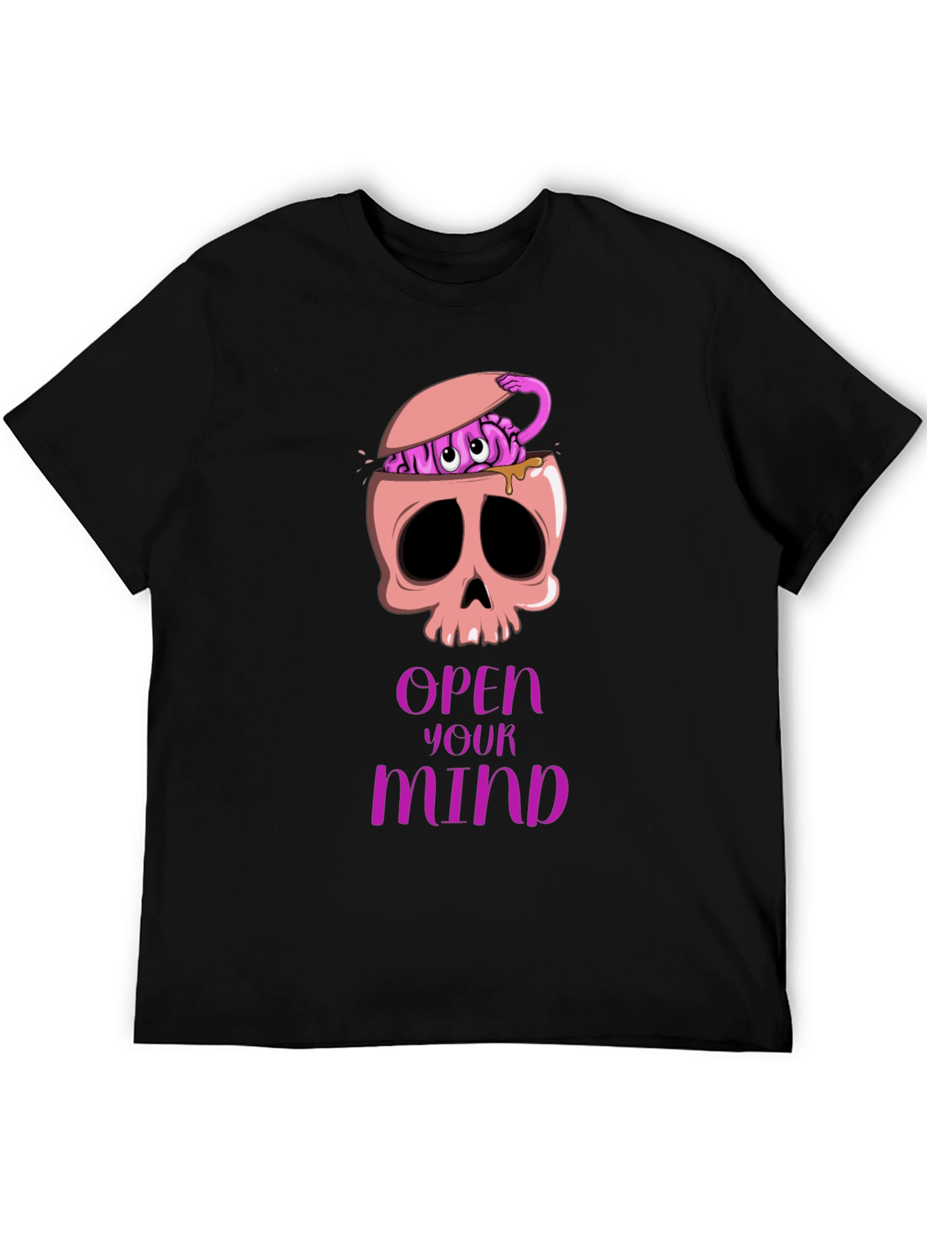 Open Your Mind Skull Brain Graphic Tee