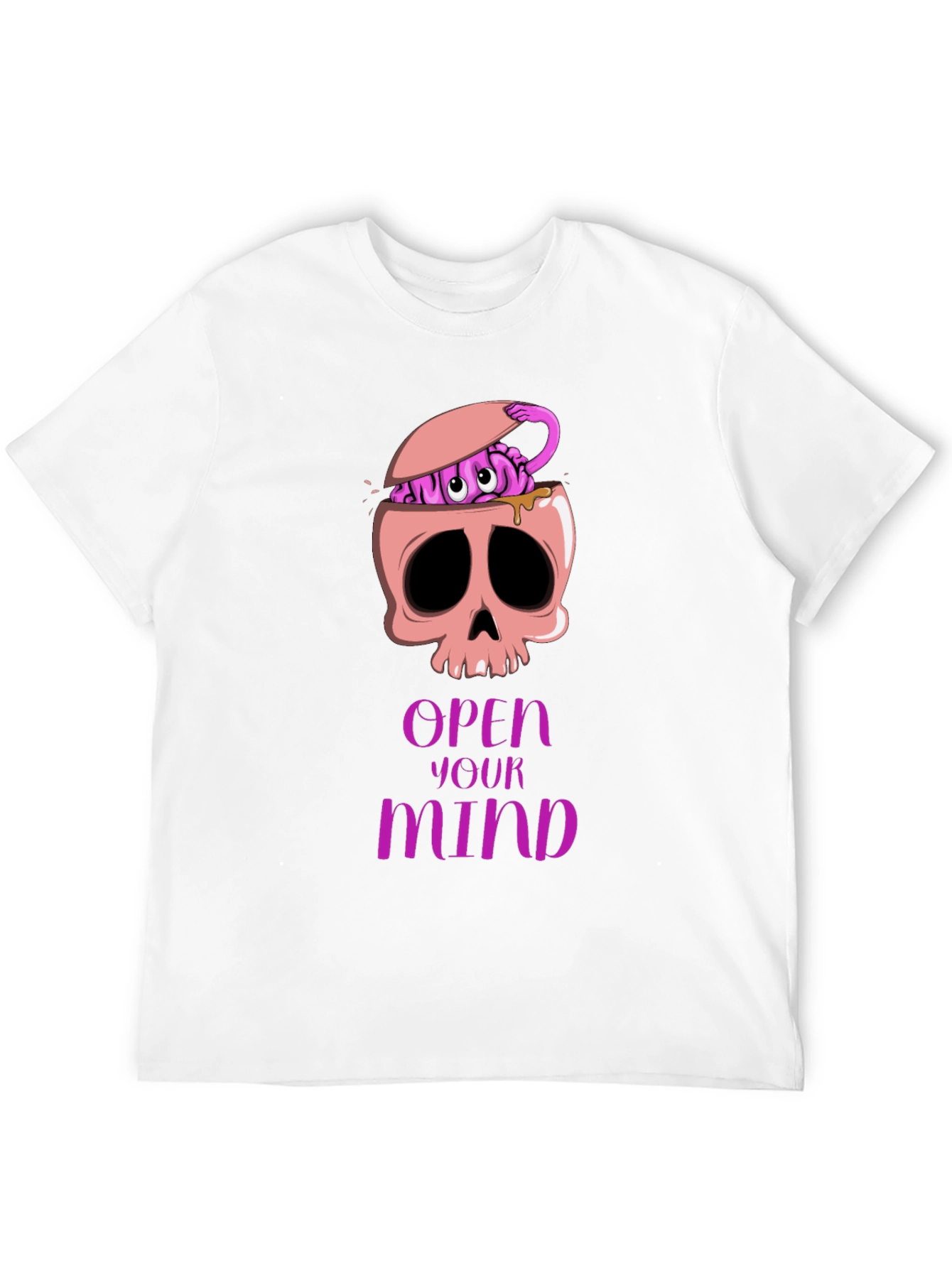 Open Your Mind Skull Brain Graphic Tee
