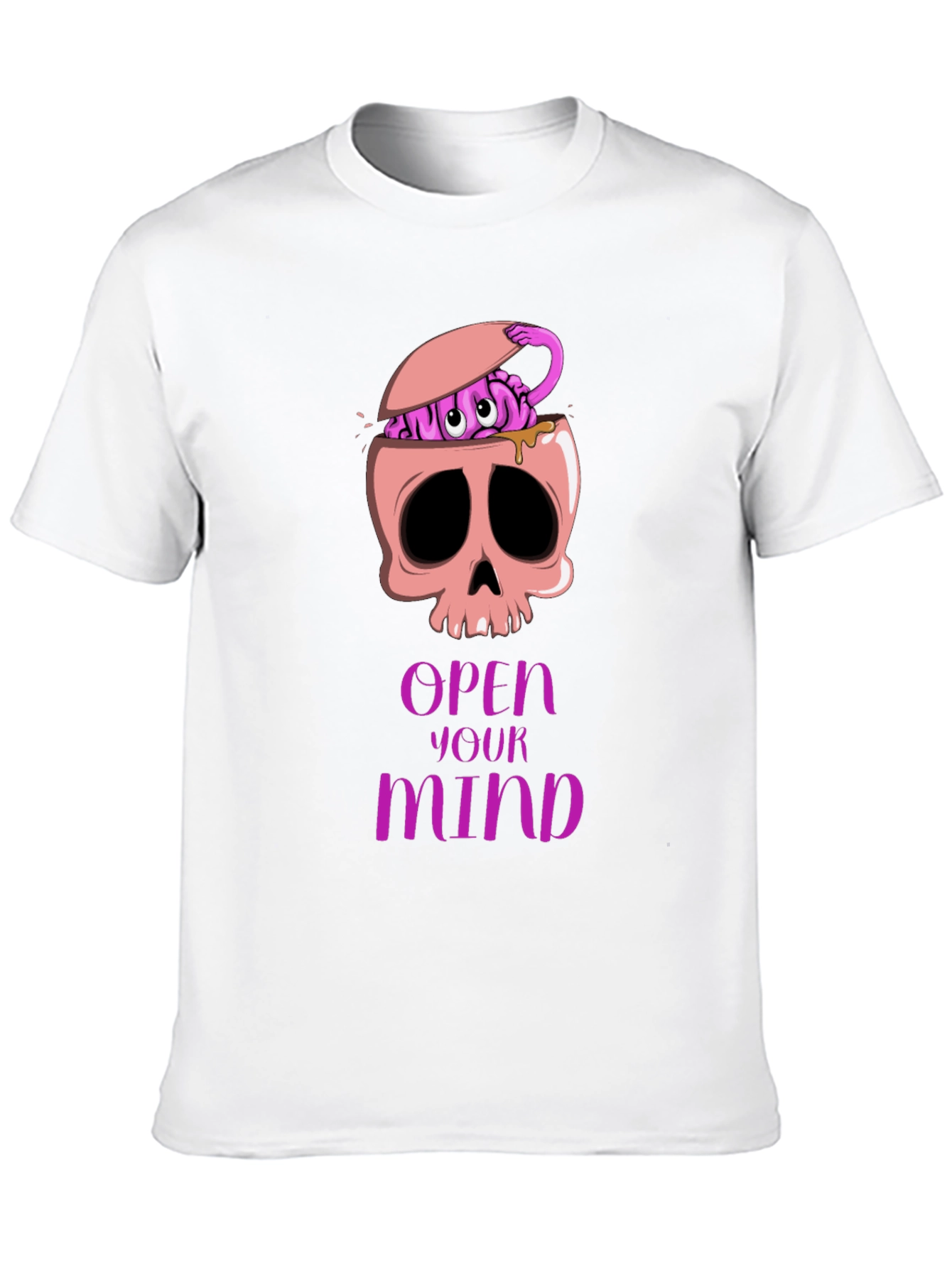 Open Your Mind Skull Brain Graphic Tee