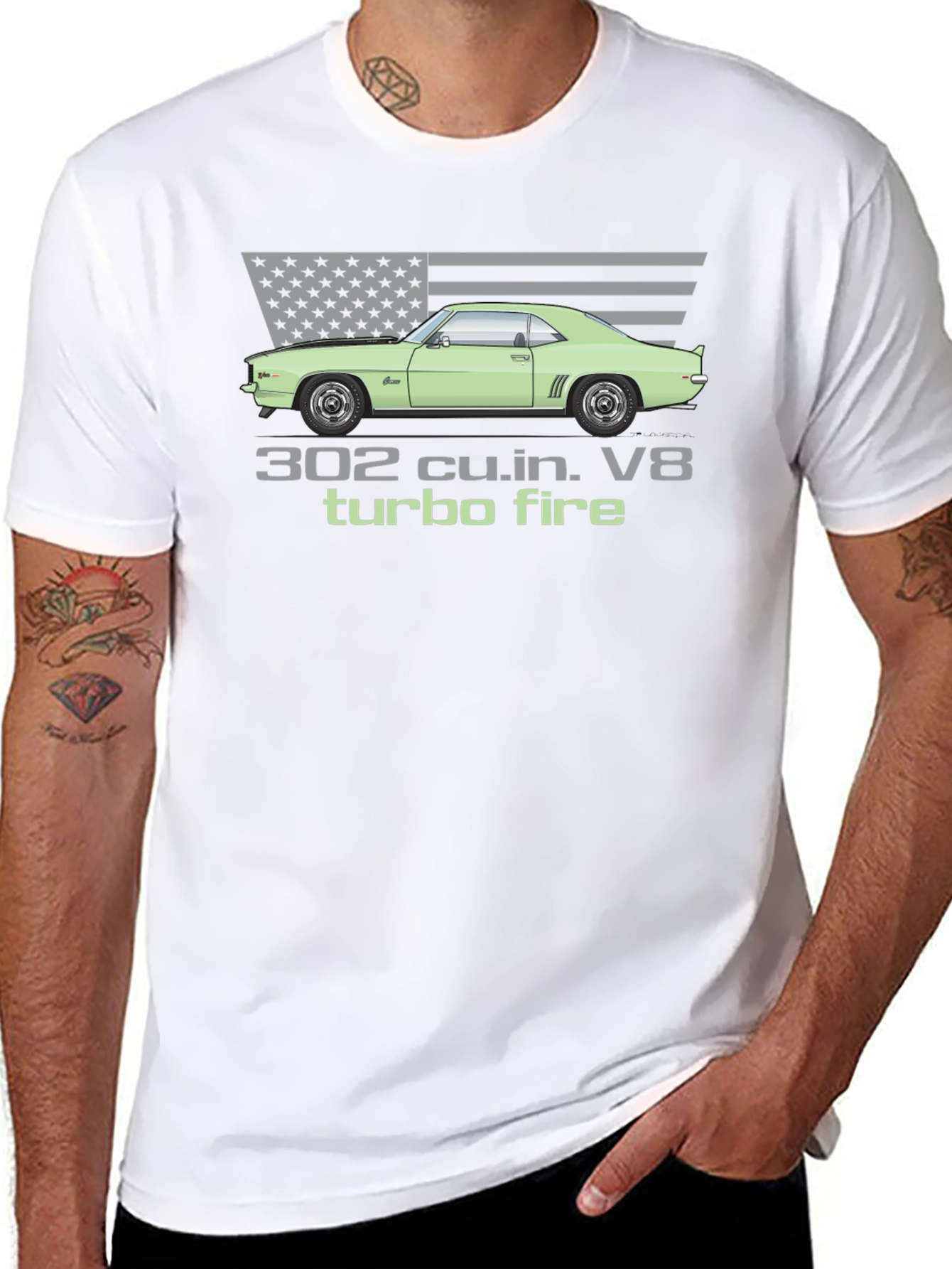 302 Turbo Fire V8 Muscle Car T-Shirt