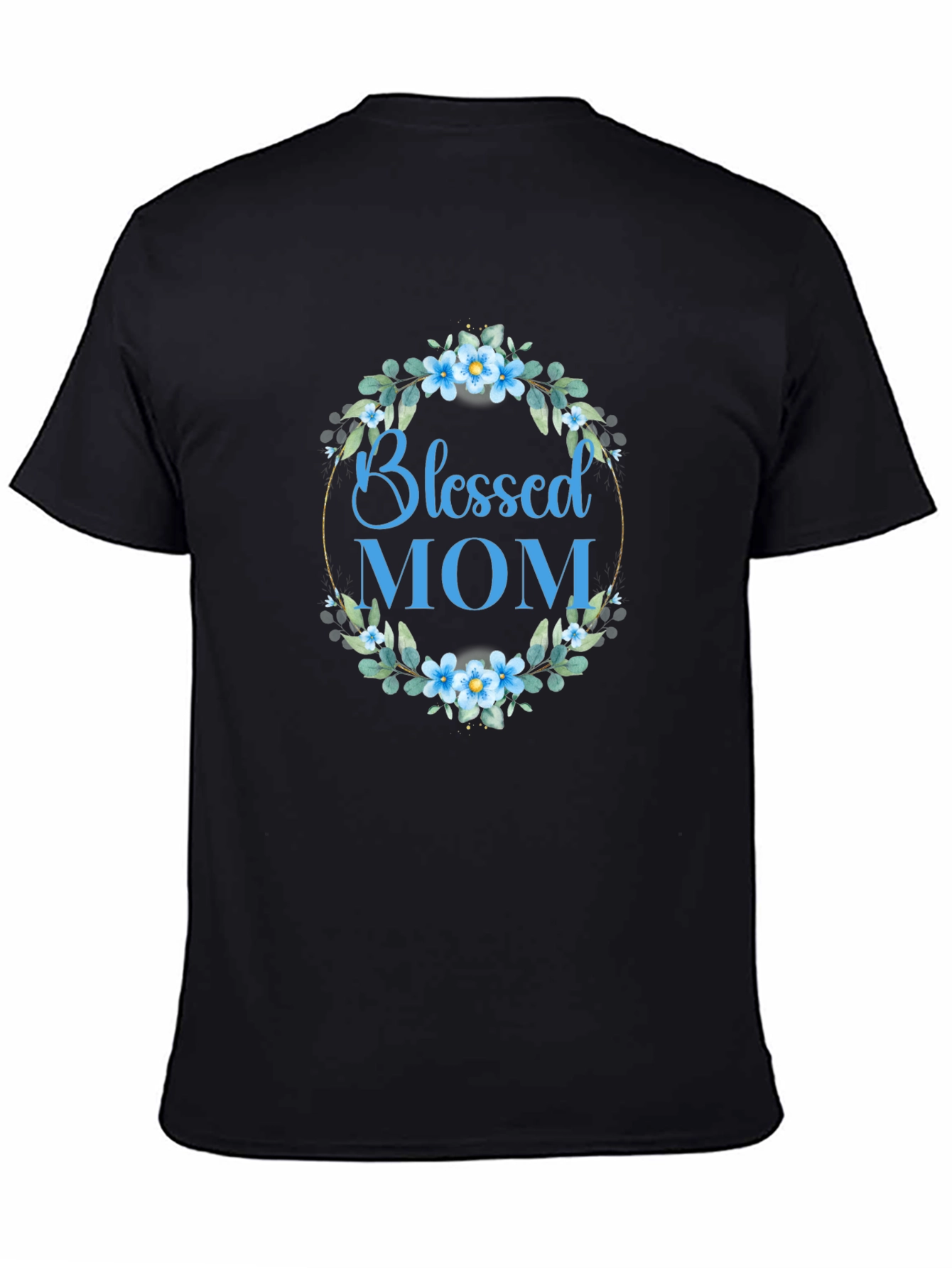 Blessed Mom Floral Wreath T-Shirt