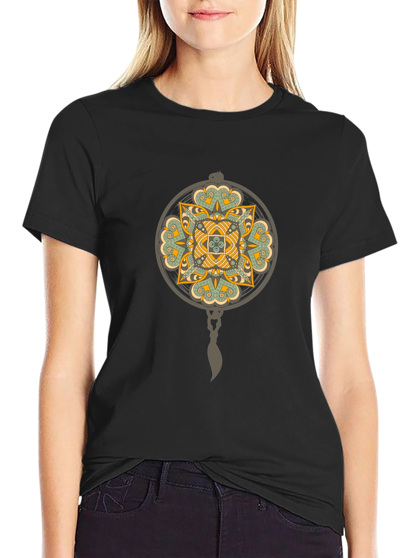 Geometric Mandala Graphic Tee - Stylish Comfort