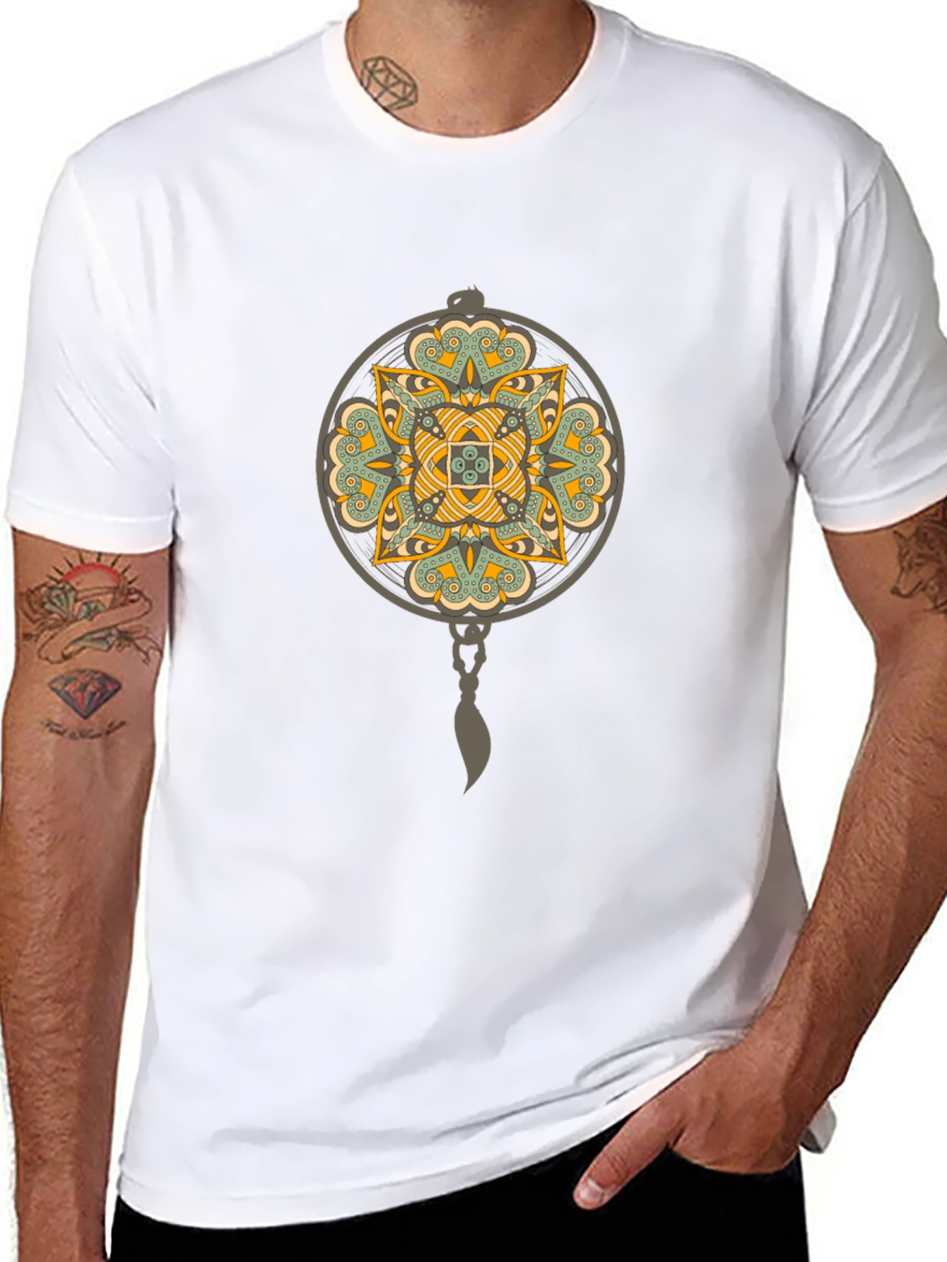 Geometric Mandala Graphic Tee - Stylish Comfort
