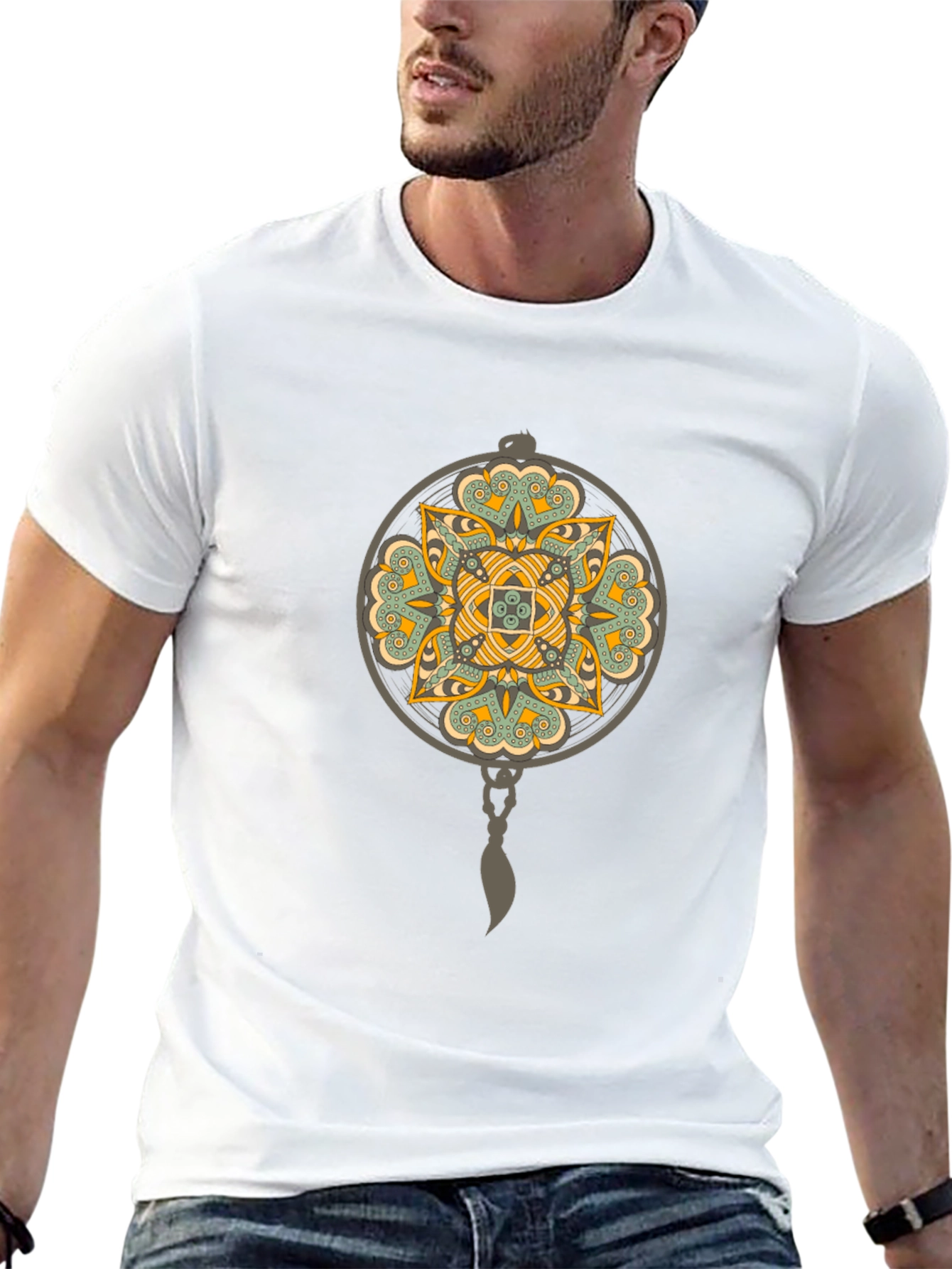 Geometric Mandala Graphic Tee - Stylish Comfort