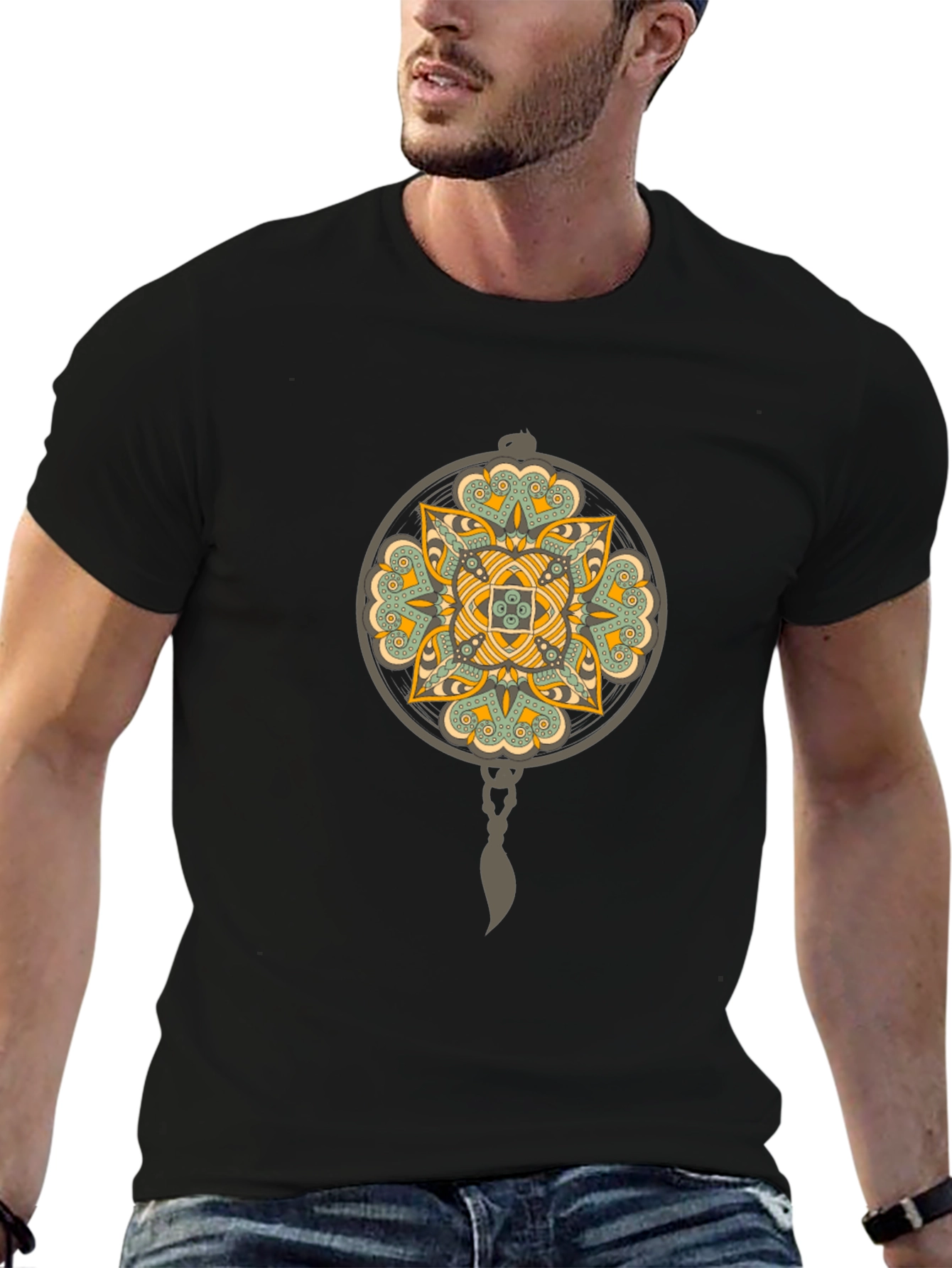 Geometric Mandala Graphic Tee - Stylish Comfort