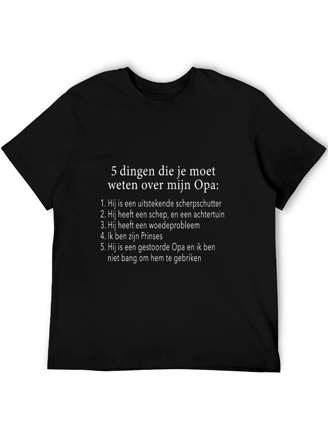 Funny Opa T-Shirt - 5 Things About My Grandpa