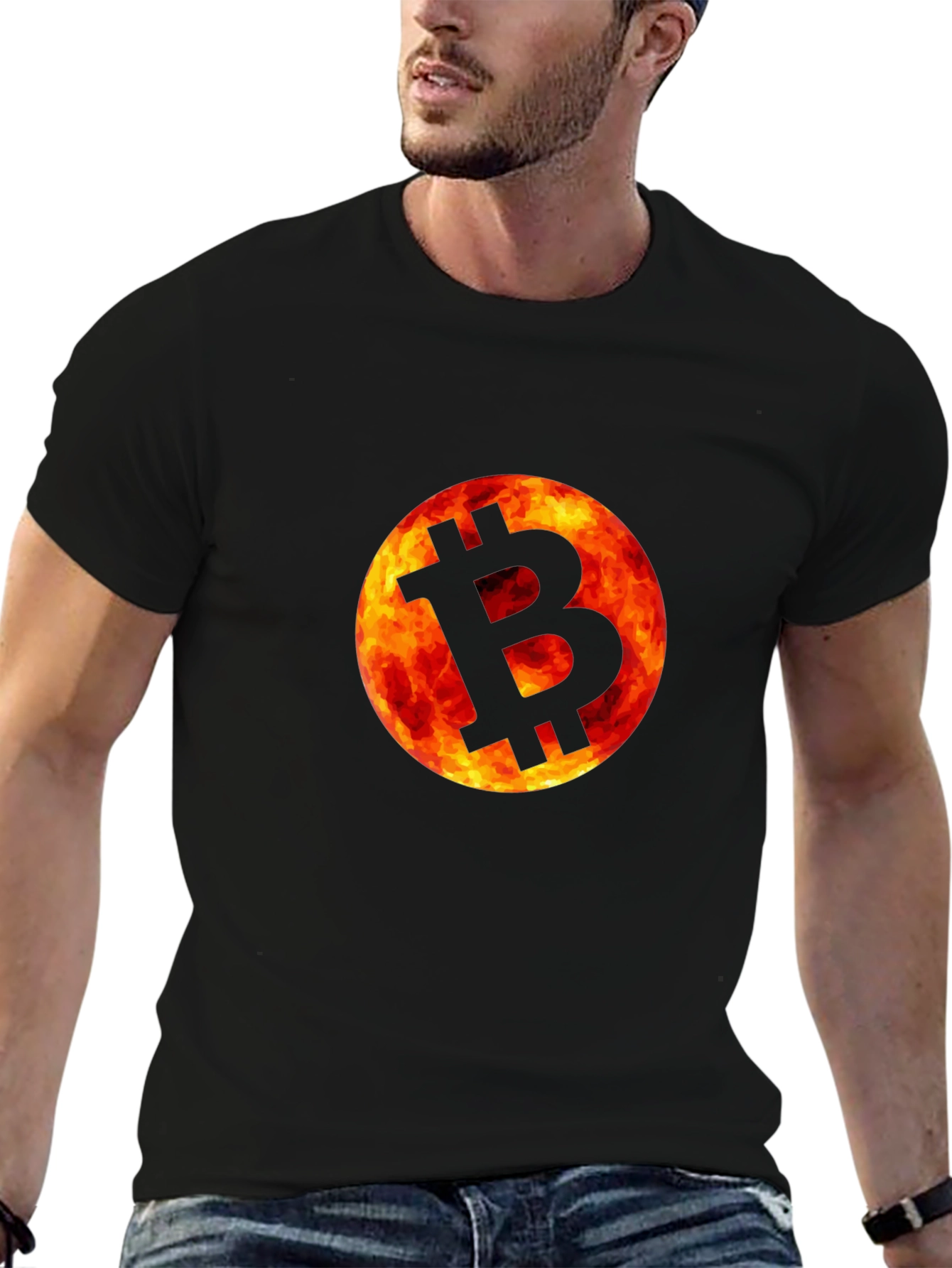 Bitcoin Fireball Black T-Shirt - Crypto Tee